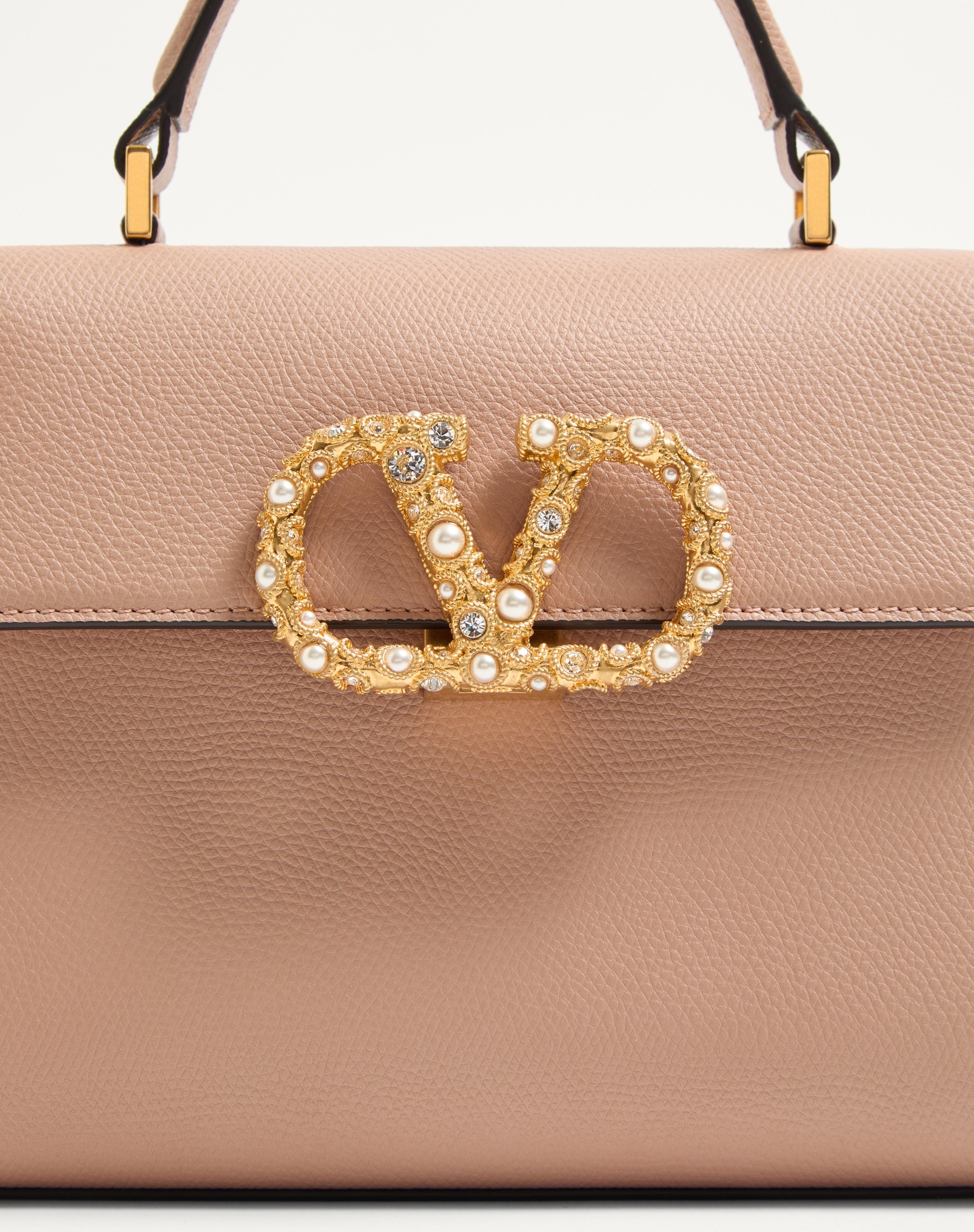 VALENTINO GARAVANI VSLING SMALL HANDBAG IN GRAINY CALFSKIN WITH JEWEL LOGO - 8