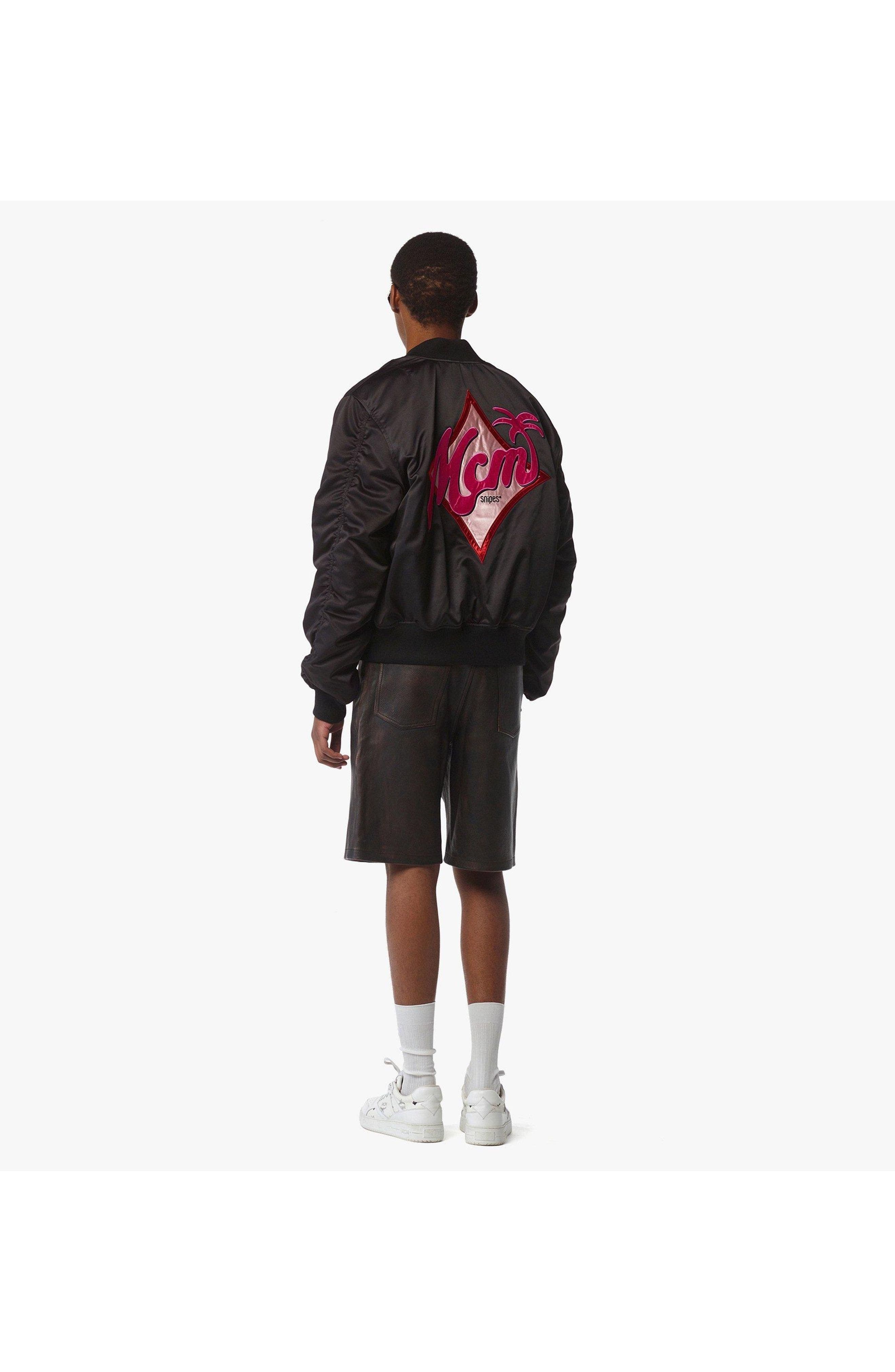 MCM x SNIPES Satin Bomber Jacket in Black at Nordstrom - 5