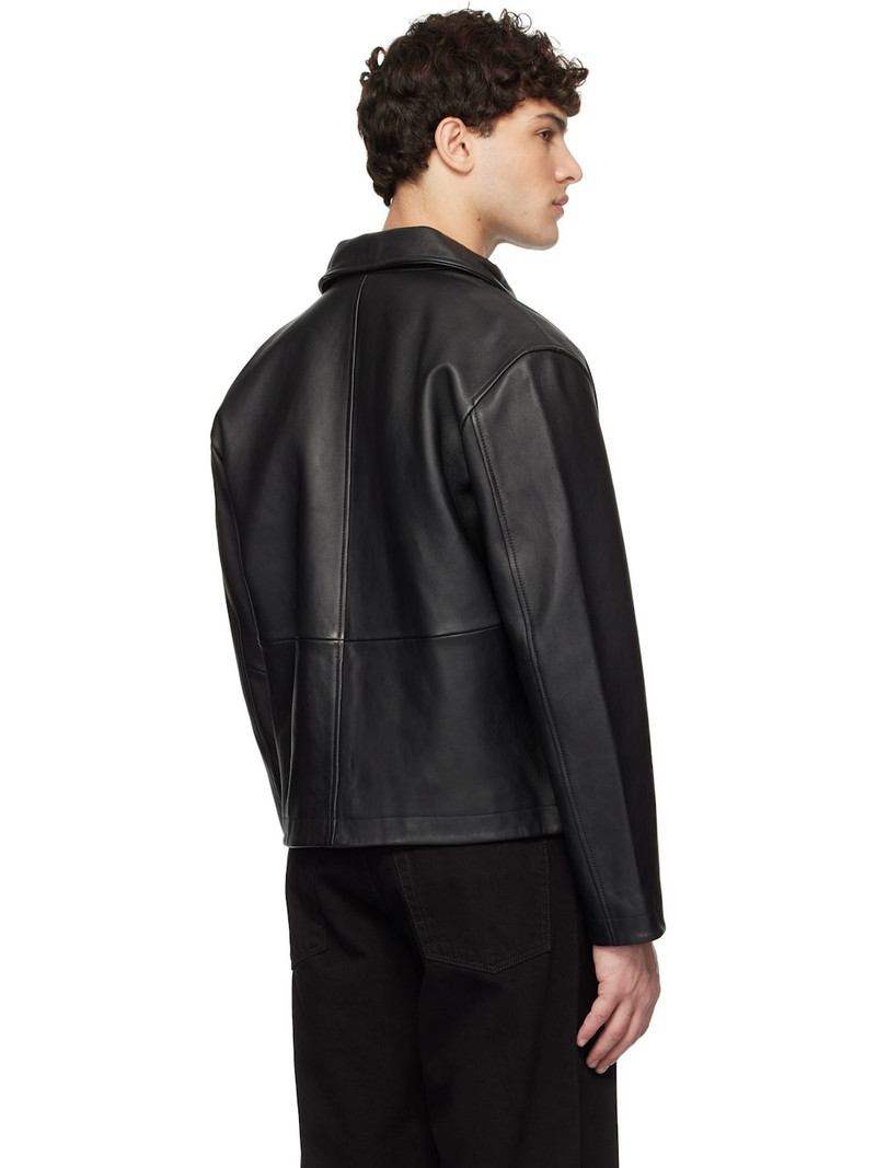 Black Short Leather Jacket 3