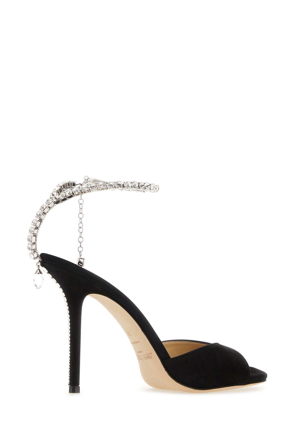 Black suede Saeda 100 sandals - 3
