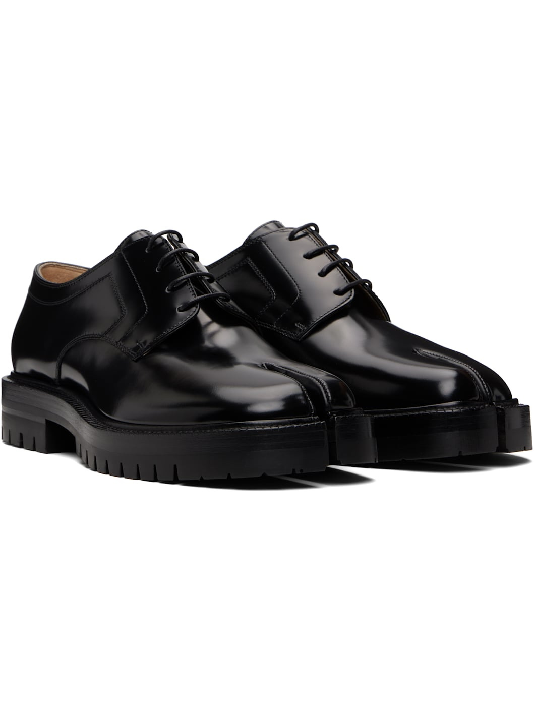 Black Tabi Lace-Up Derbys - 4