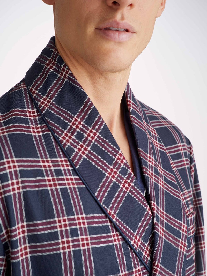 Men's Dressing Gown York 44 Wool Navy - 5