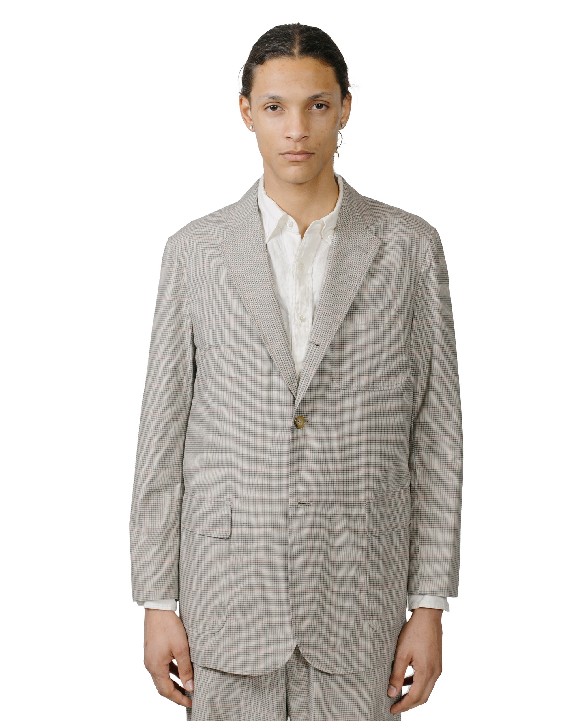 3B Box-Fit Jacket TR Plaid Beige - 2