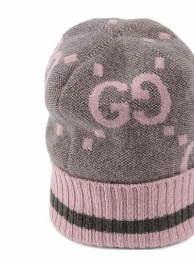 GUCCI intarsia-knit logo hat outlook
