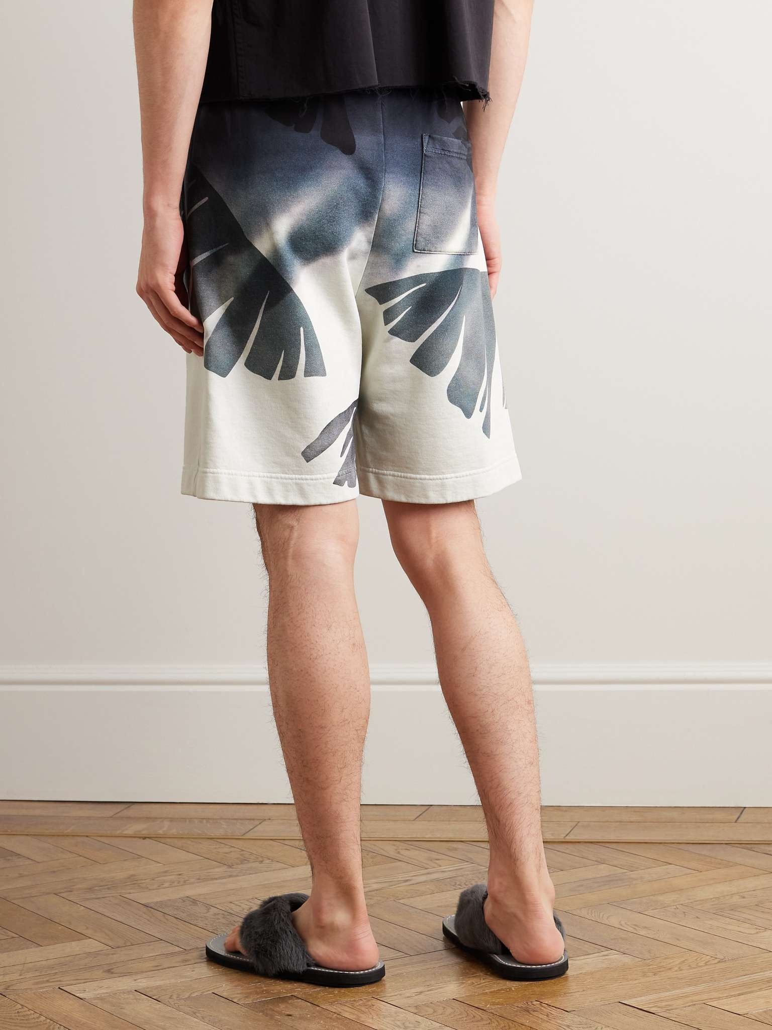 Straight-Leg Printed Cotton-Jersey Drawsting Shorts - 4