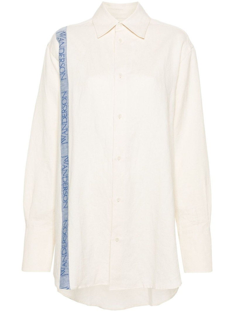 logo-stripe cotton blend shirt 1