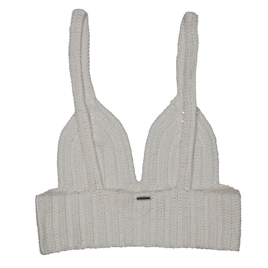 System Ladies Off White Crochet Top - 5