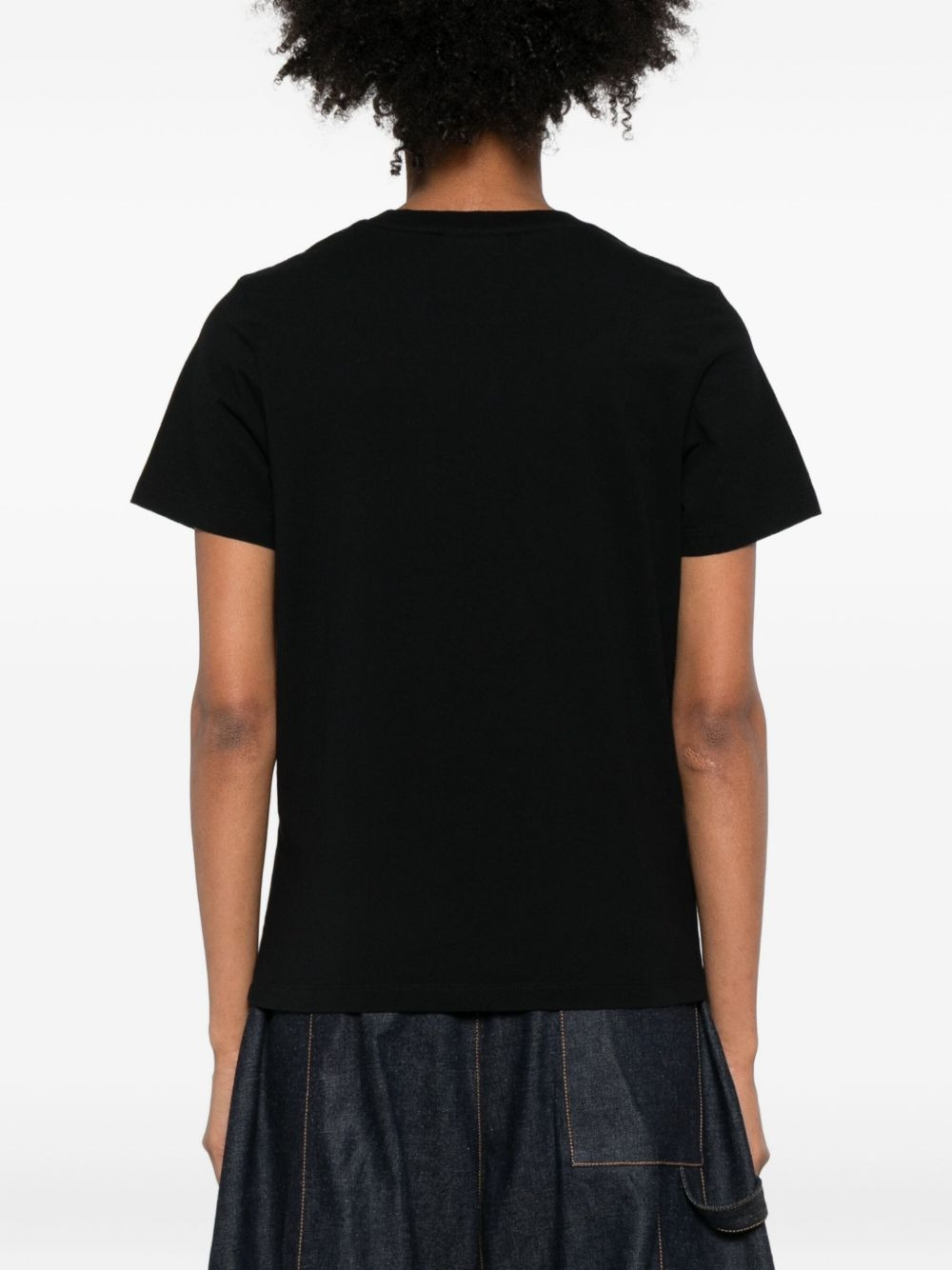 fox-embroidered cotton T-shirt - 4