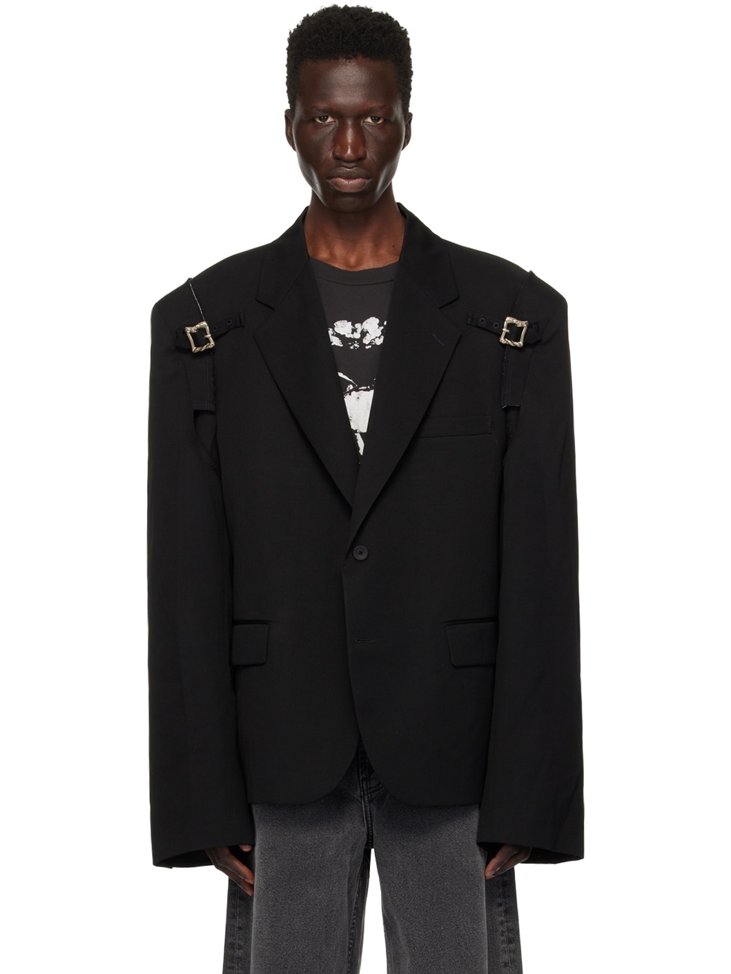 Black Restraint Blazer - 1