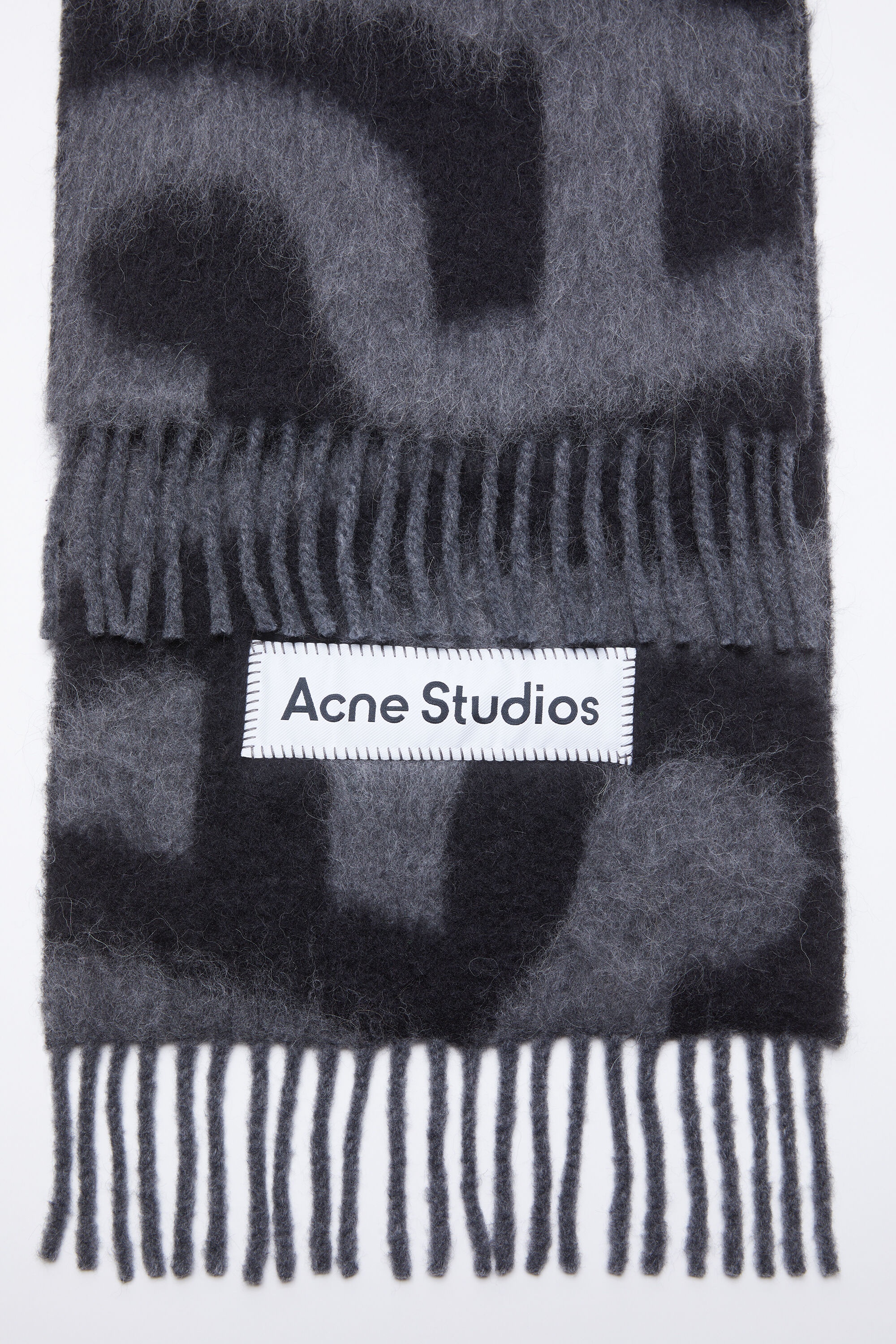 Scarf wool alpaca logo - Black/grey - 4