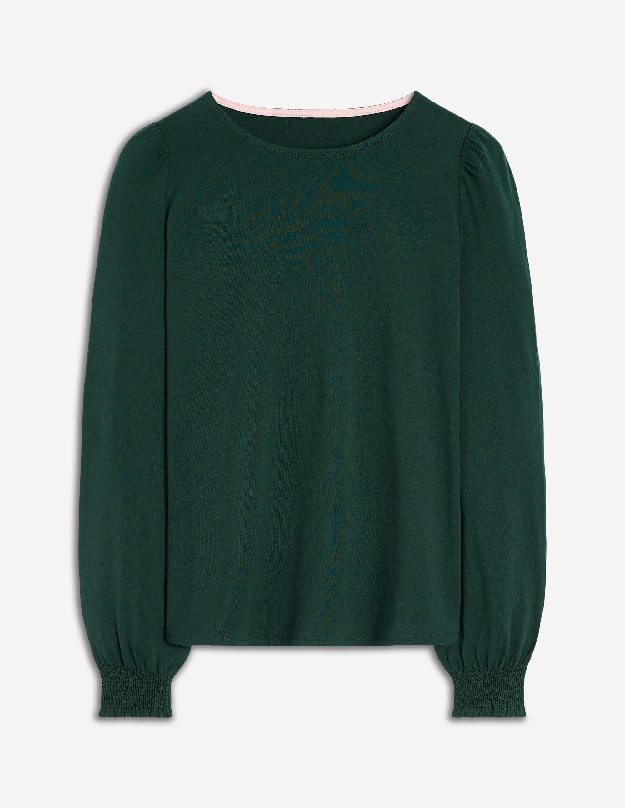 Smocked Cuff Supersoft Top-Green Pine - 1
