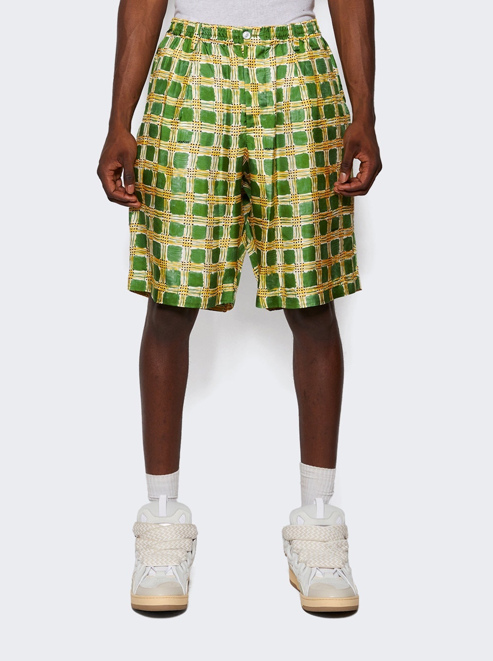 Silk Twill Shorts Primary Green - 3