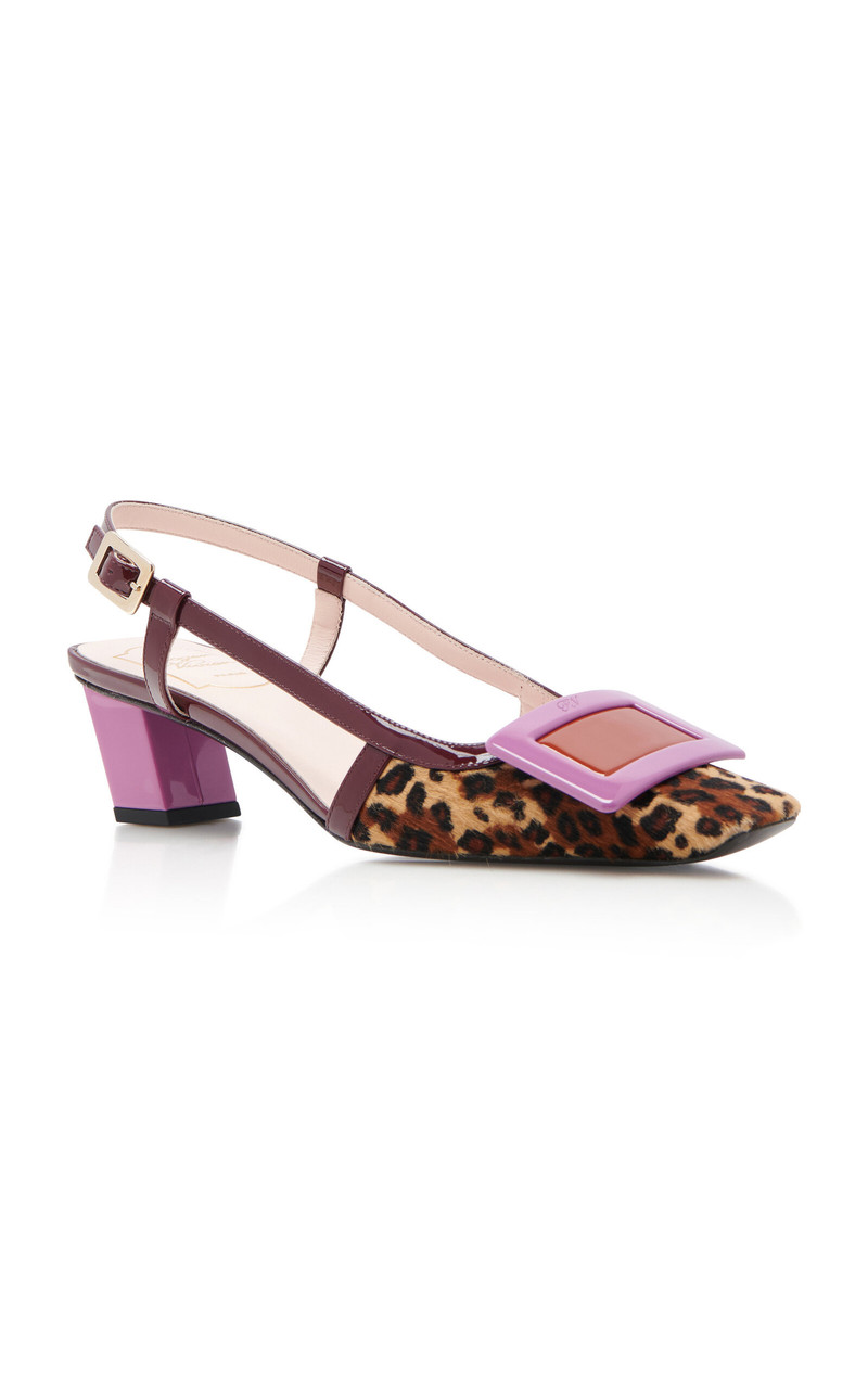 Roger Vivier BV Ponyhair Slingback Pumps animal outlook