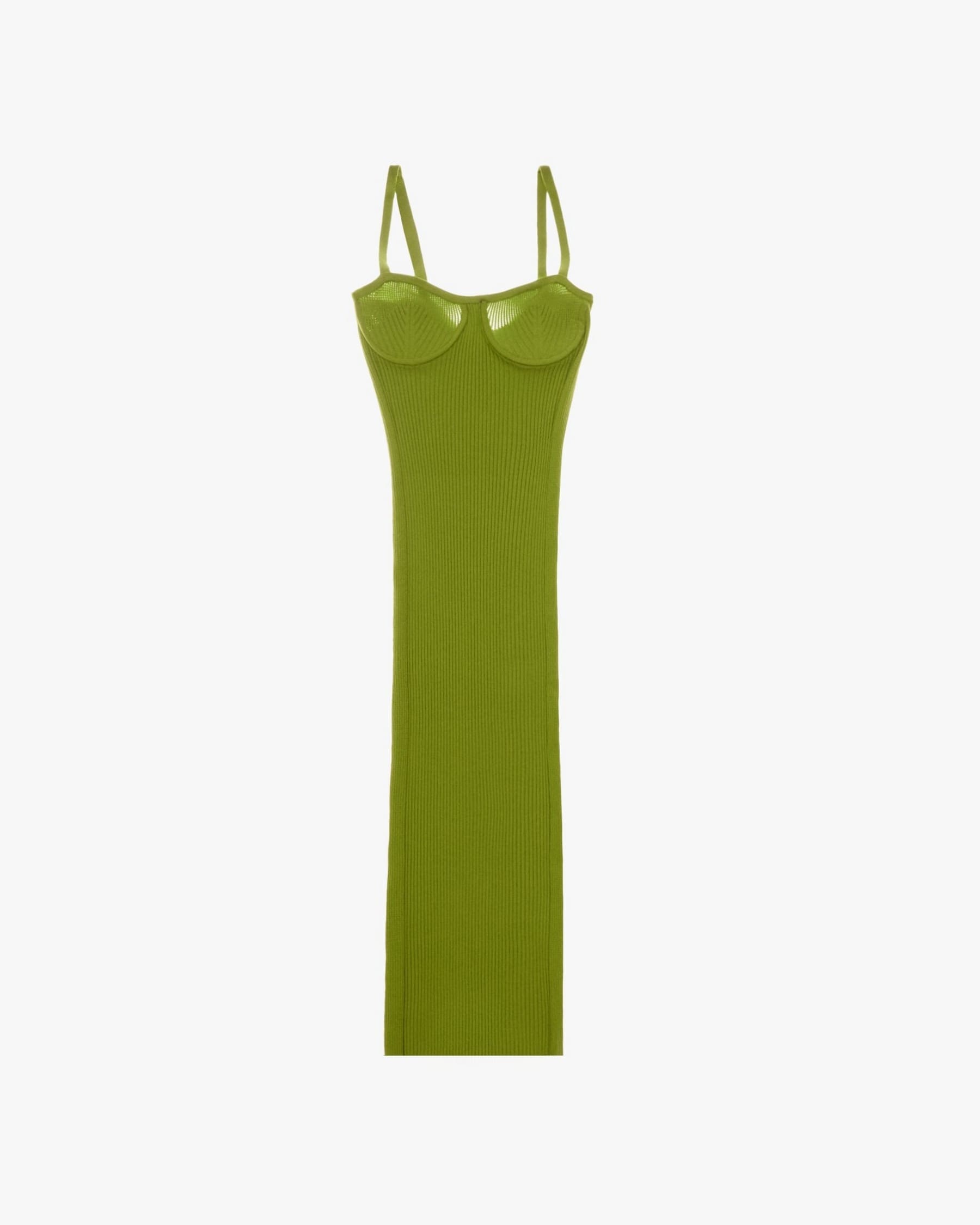 RIB EYELET BRA DRESS - 1