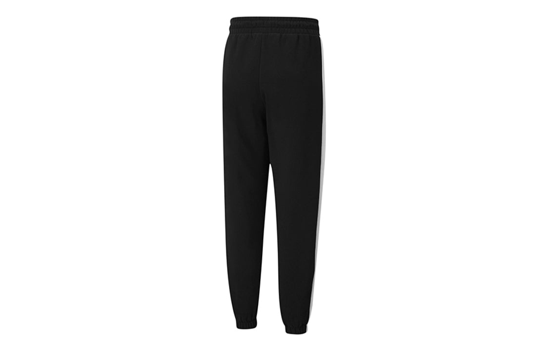 (WMNS) PUMA Classics Relaxed Joggers Logo Printing Sports Trousers Black 530282-01 - 2