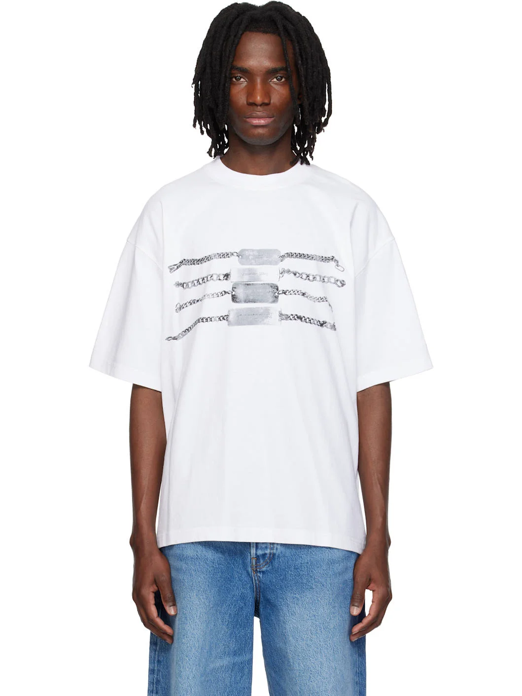 White Oversized Graphic T-shirt - 1