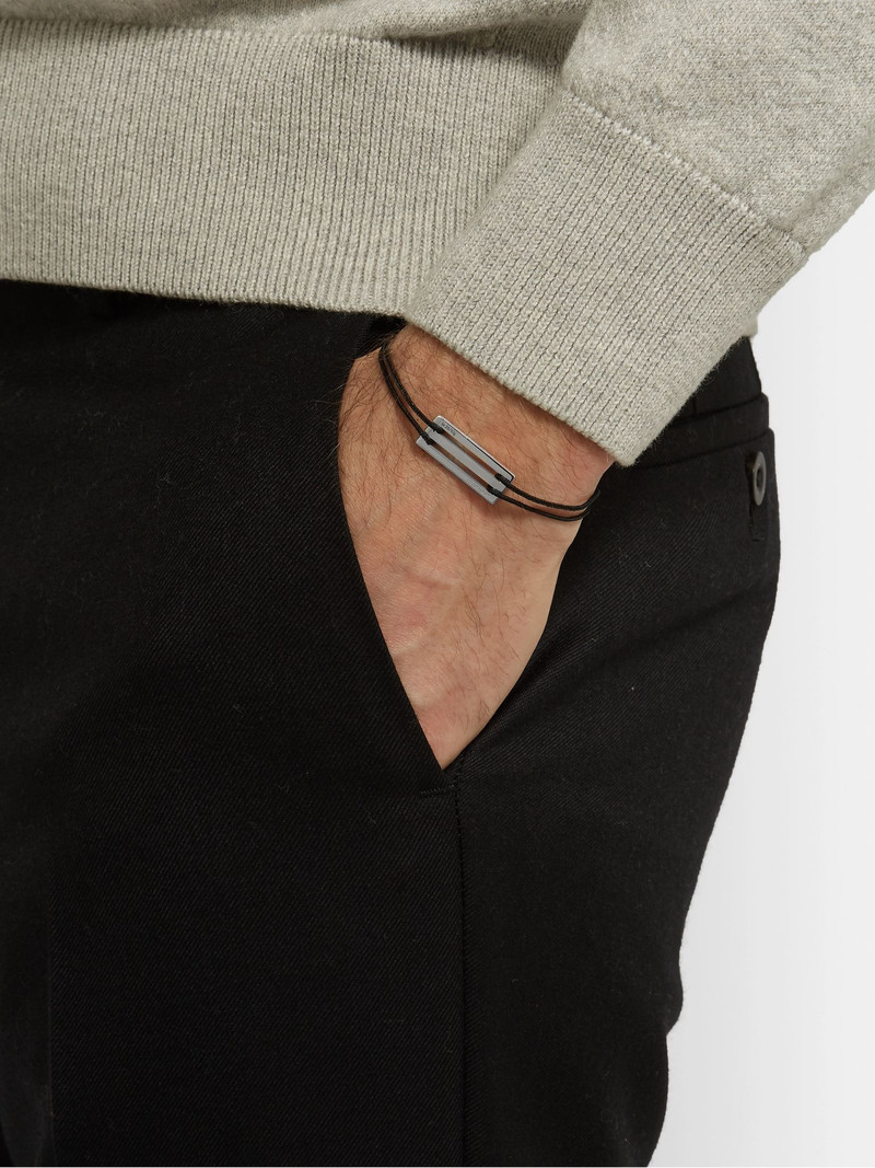 le gramme Le 25/10 Cord and Sterling Silver Bracelet Black outlook