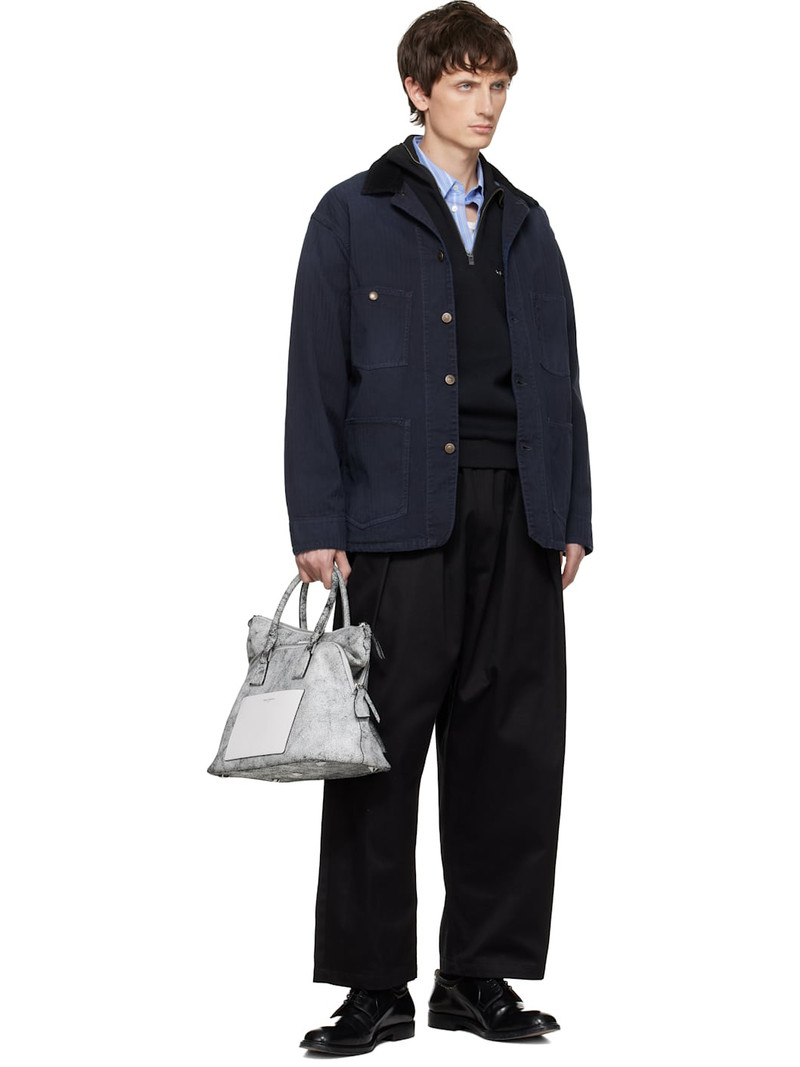 Maison Margiela Navy Herringbone Workwear Jacket outlook