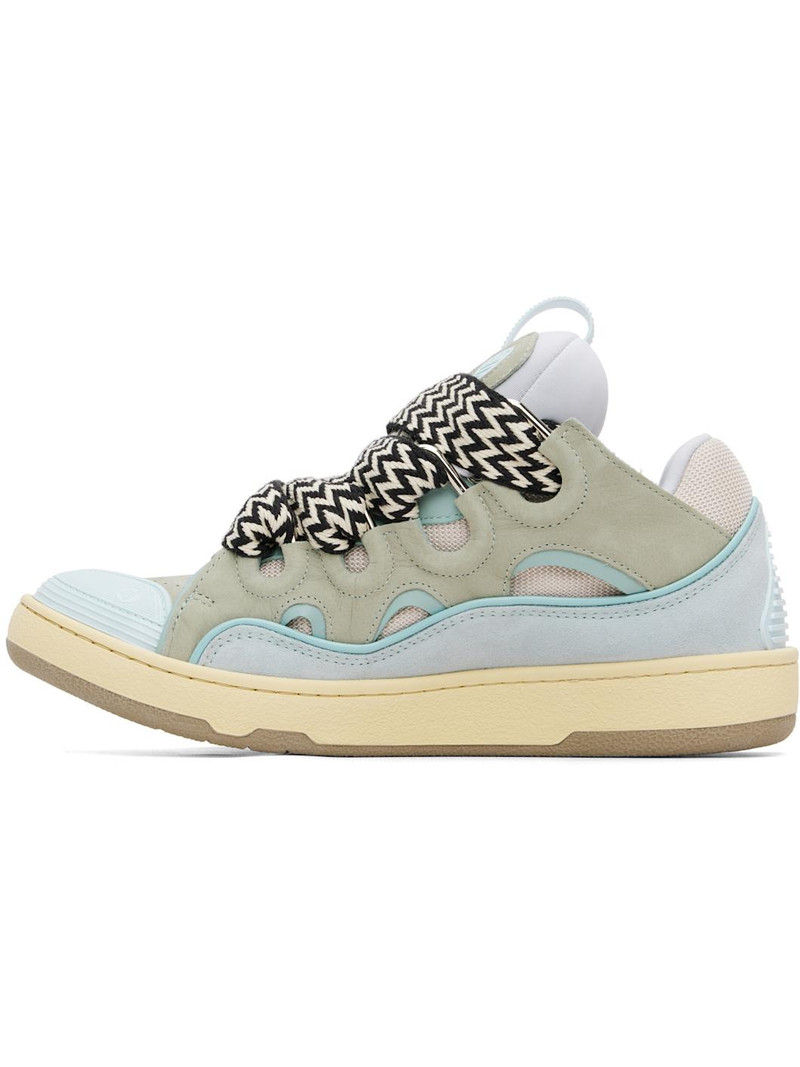 Lanvin Blue Leather Curb Sneakers outlook