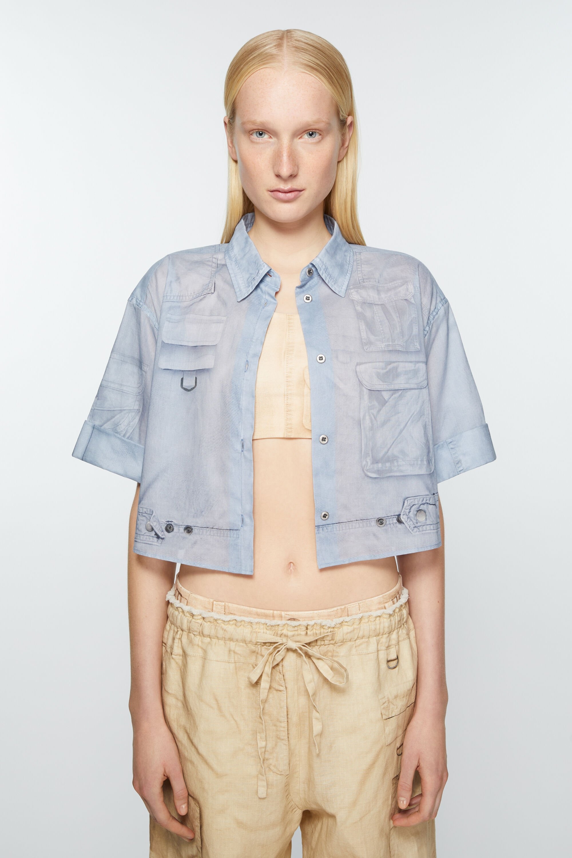 Button-up shirt printed - Light blue - 2