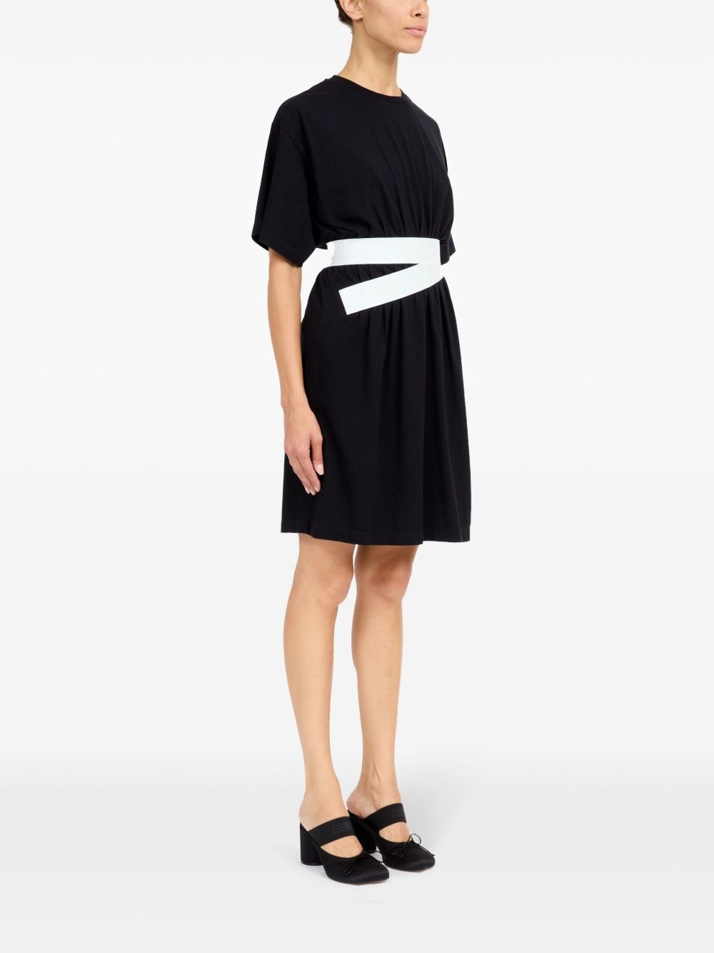 belted cotton T-shirt dress - 3