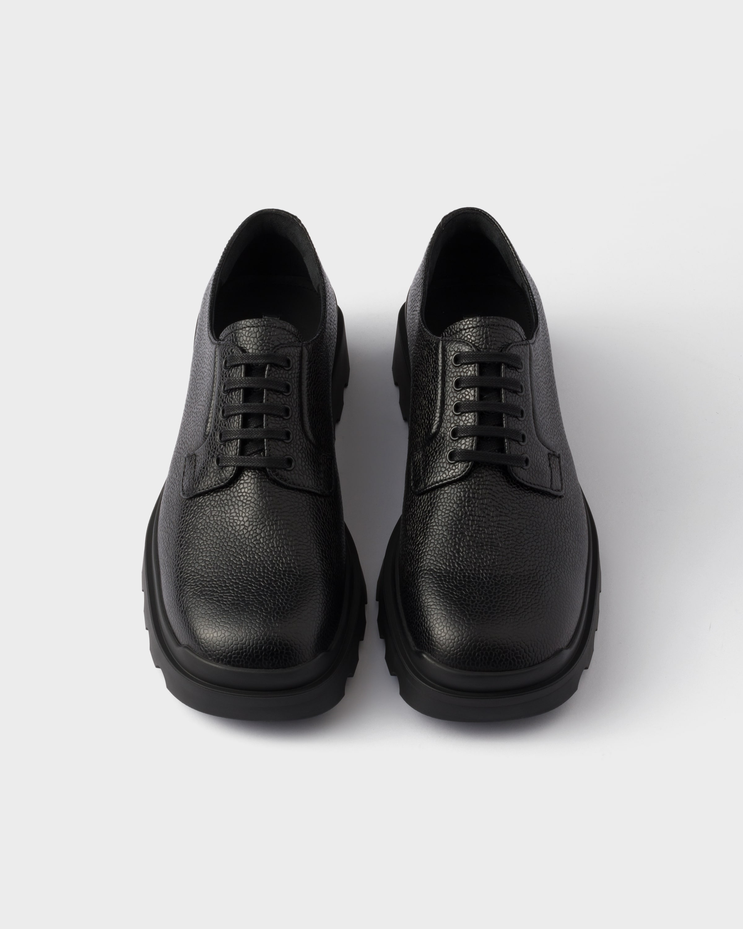Stamped leather derby shoes - 4