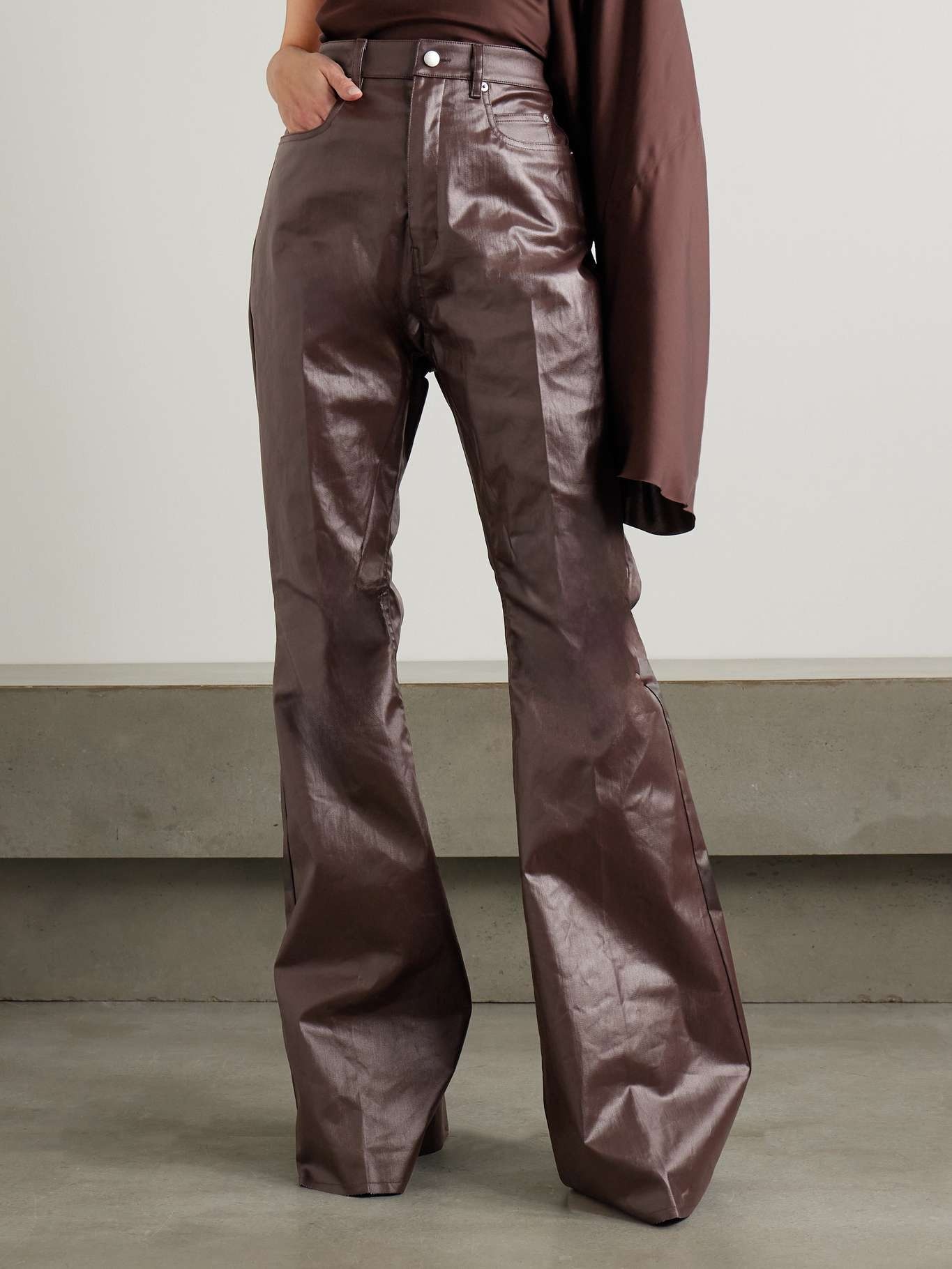 Bolan coated high-rise flared jeans Brown - 3