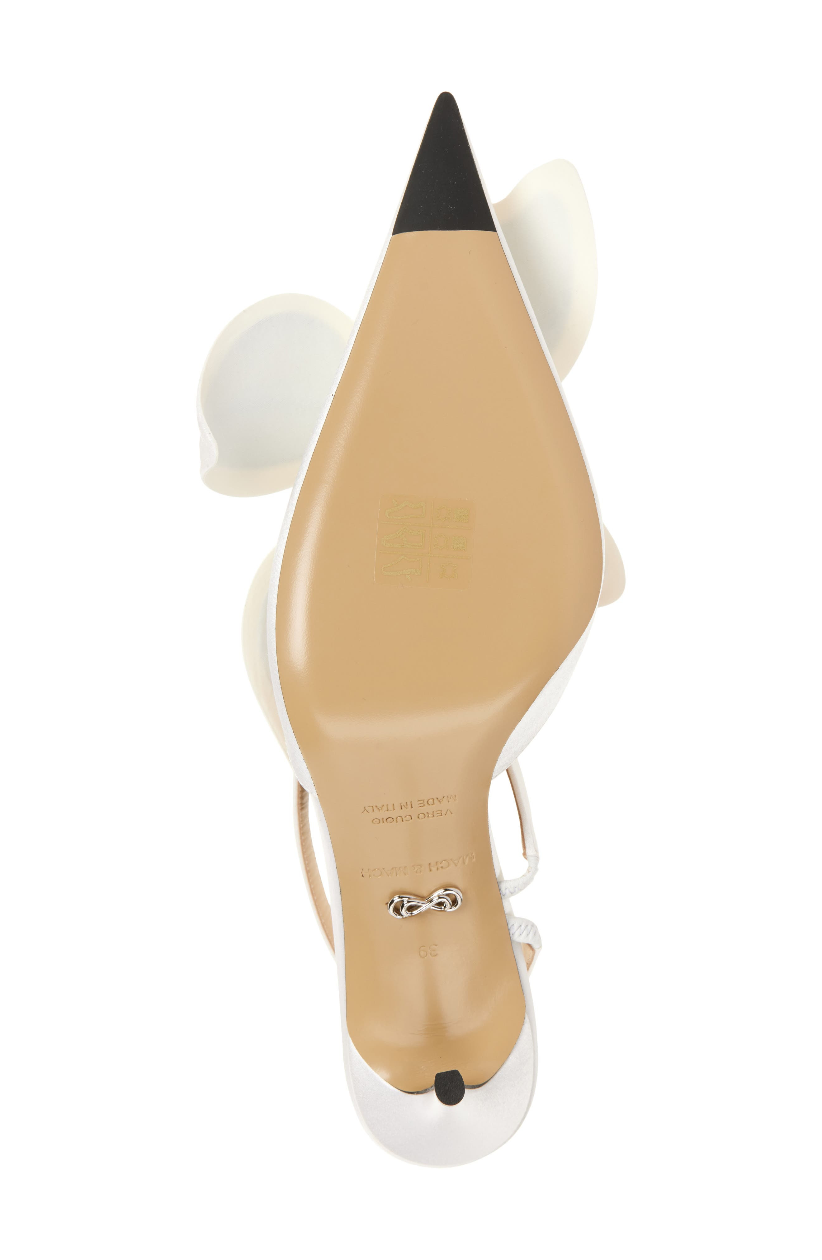 Mach & Mach Orchid Slingback Pump in White at Nordstrom - 6