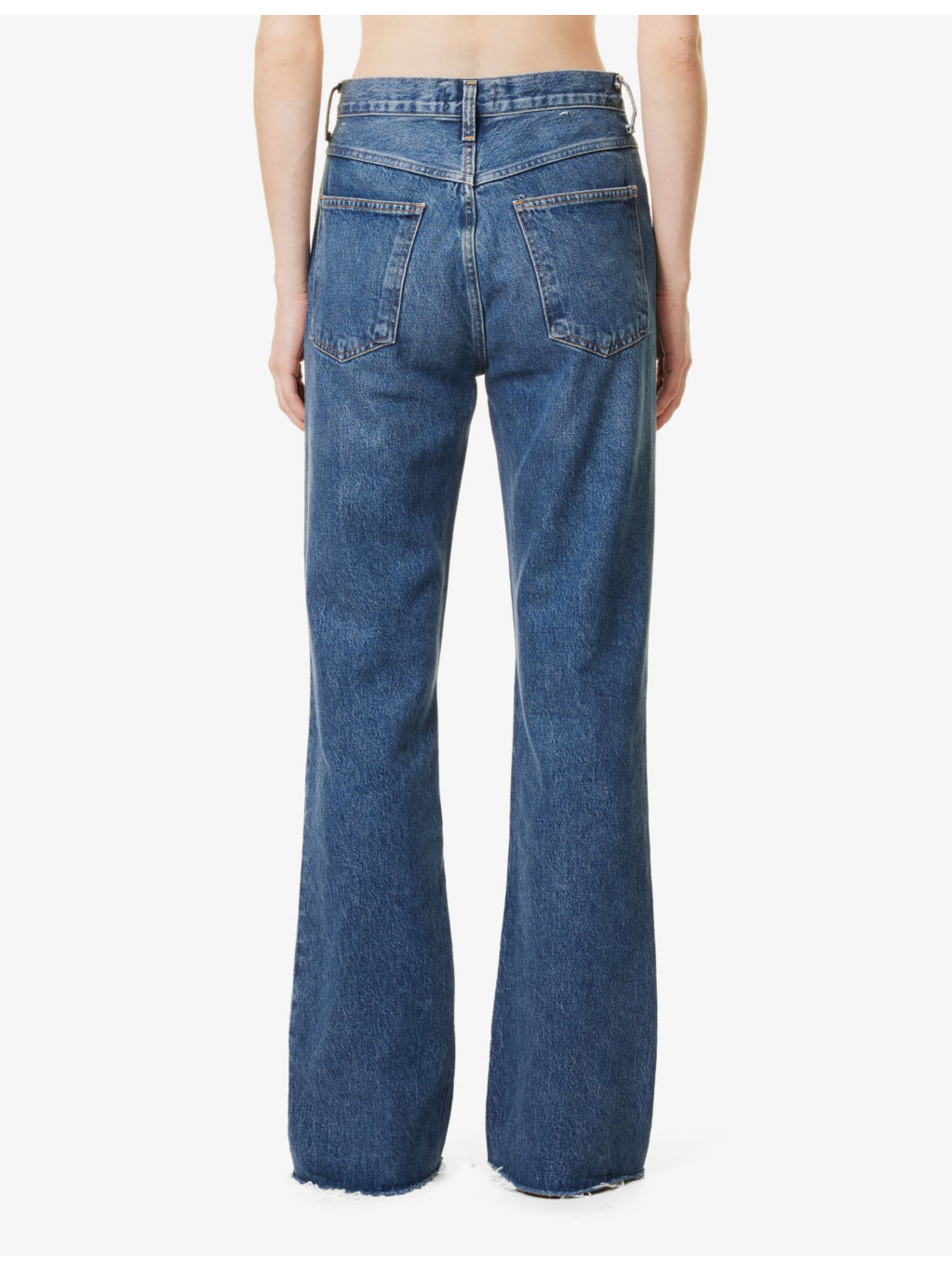 Leena Fringed-Cuffs Straight-Leg Mid-Rise Denim-Blend Jeans - 4