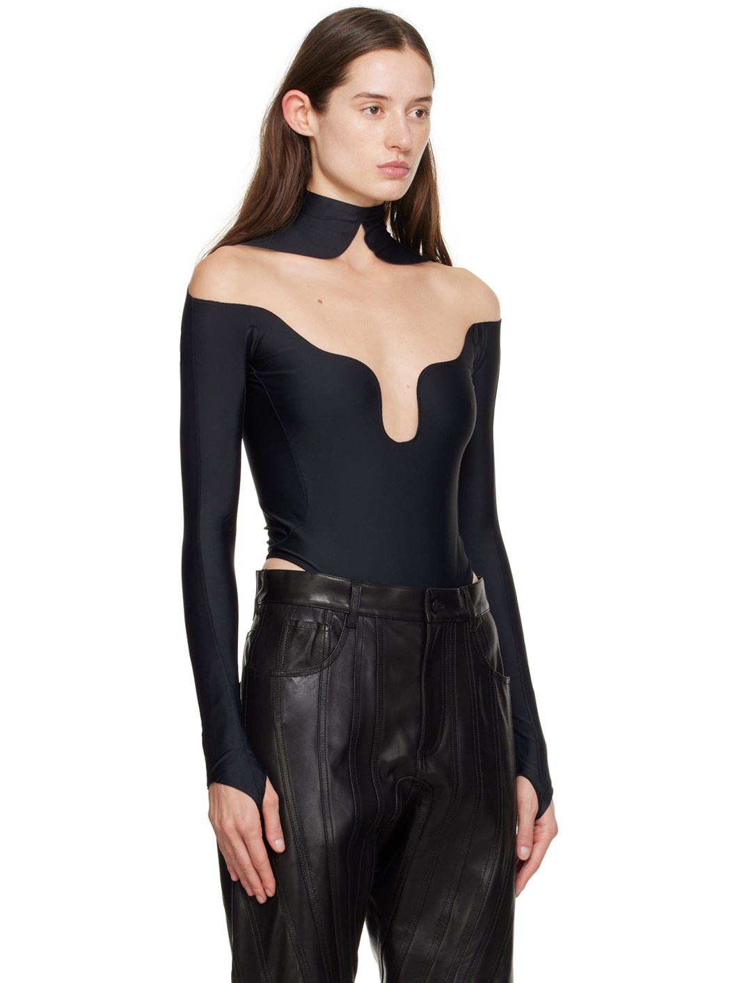 Black Wavy Bodysuit - 2
