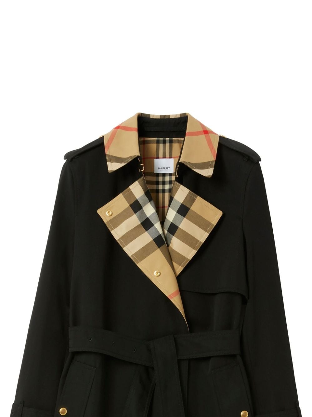 Check Panel cotton trench coat - 2