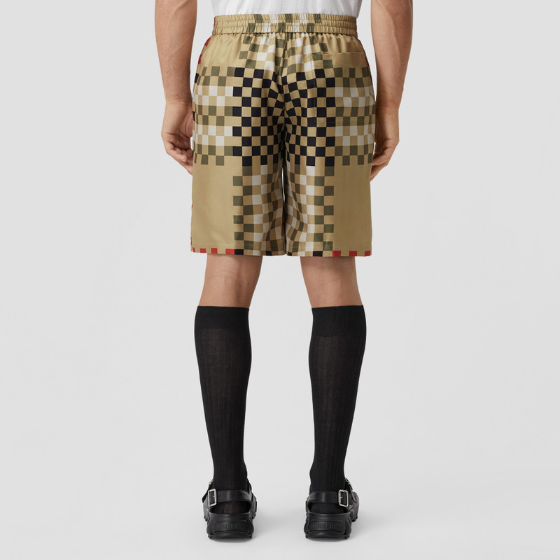 Pixel Check Silk Shorts 3