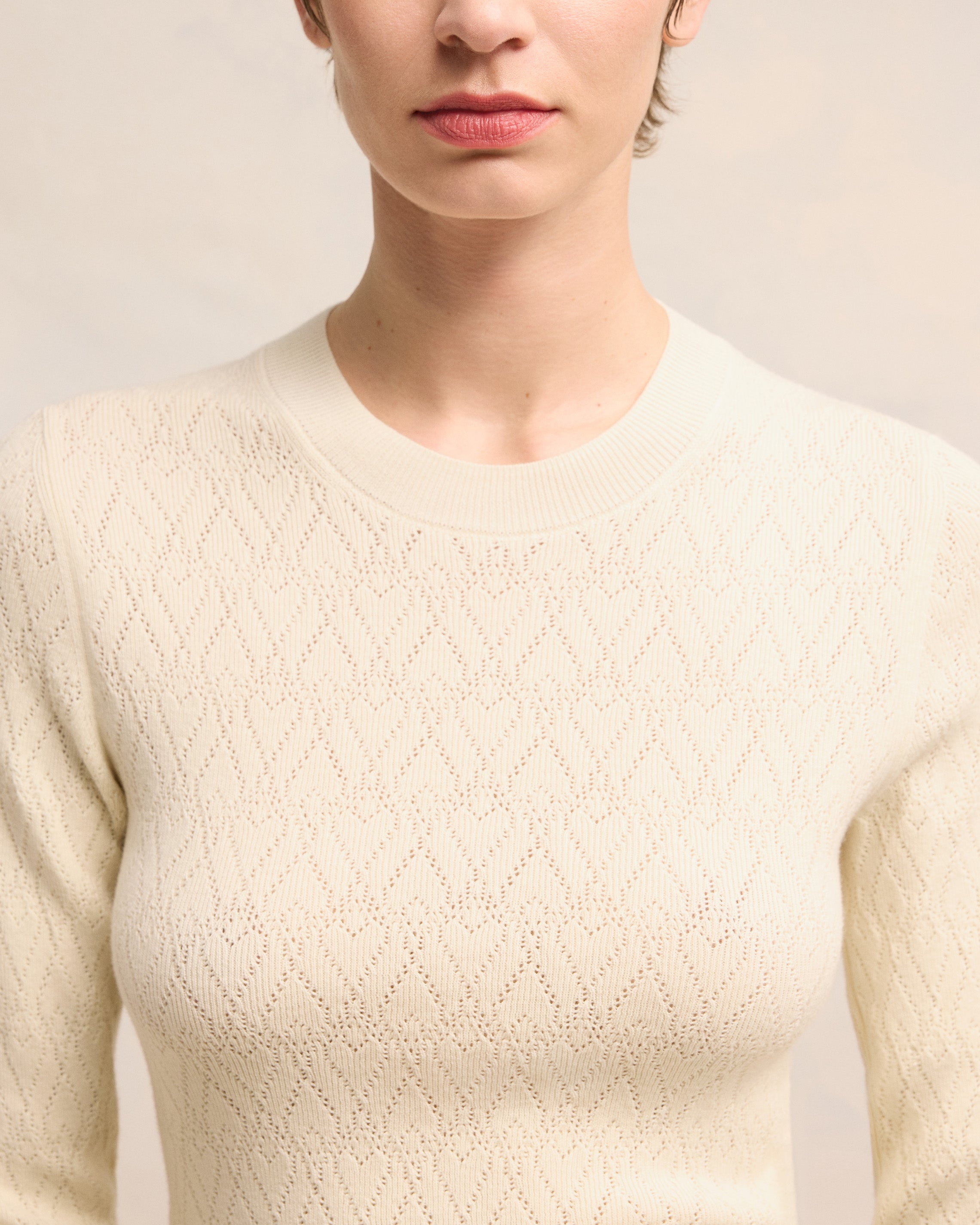 AMI DE COEUR POINTELLE CREW NECK SWEATER - 4