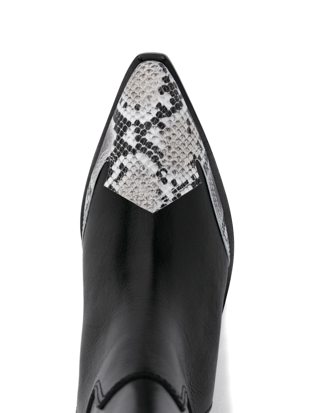 50mm snakeskin-toe leather boots - 4