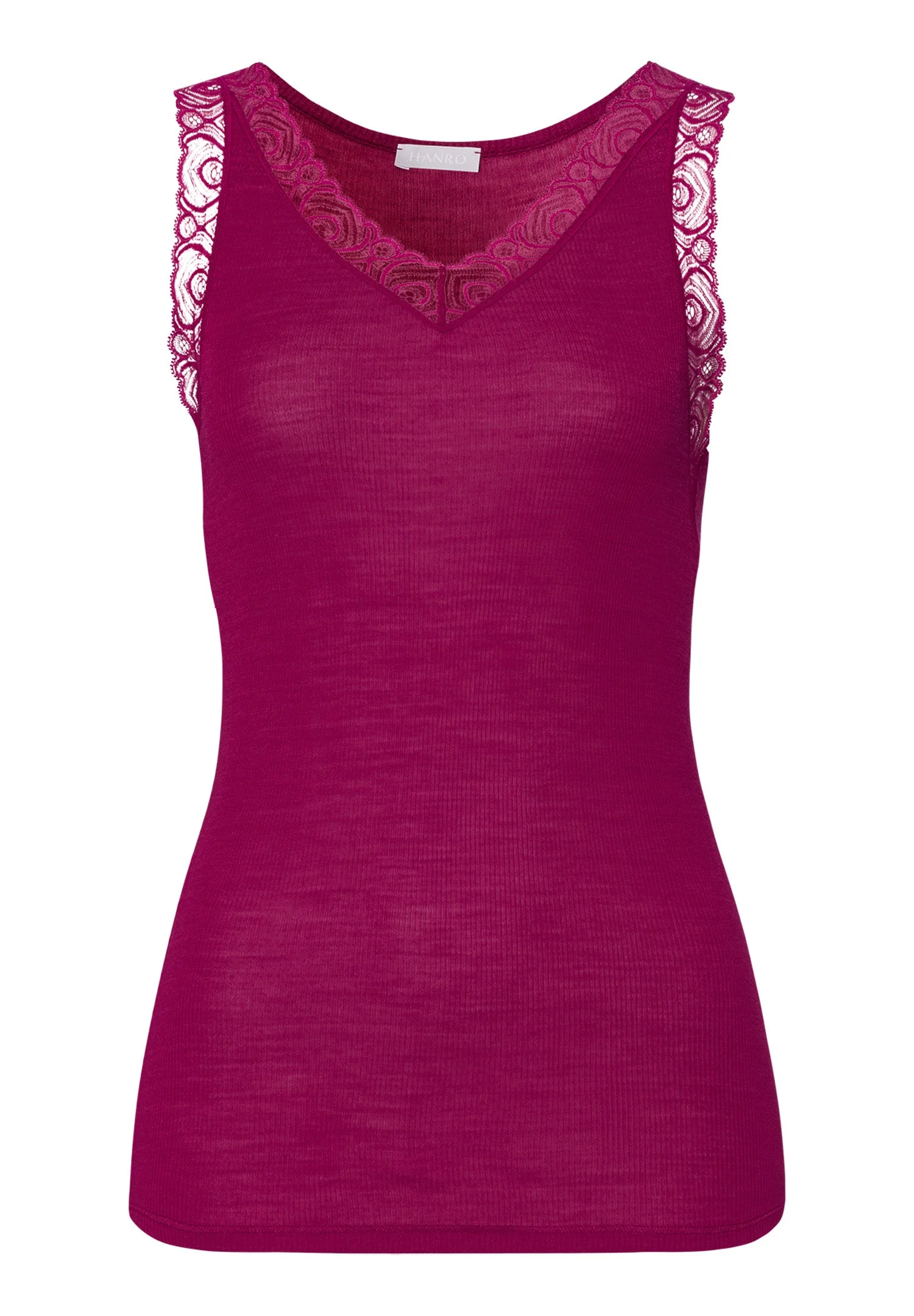 Woolen Lace Lace Trim Wool And Silk Tank Top - 1