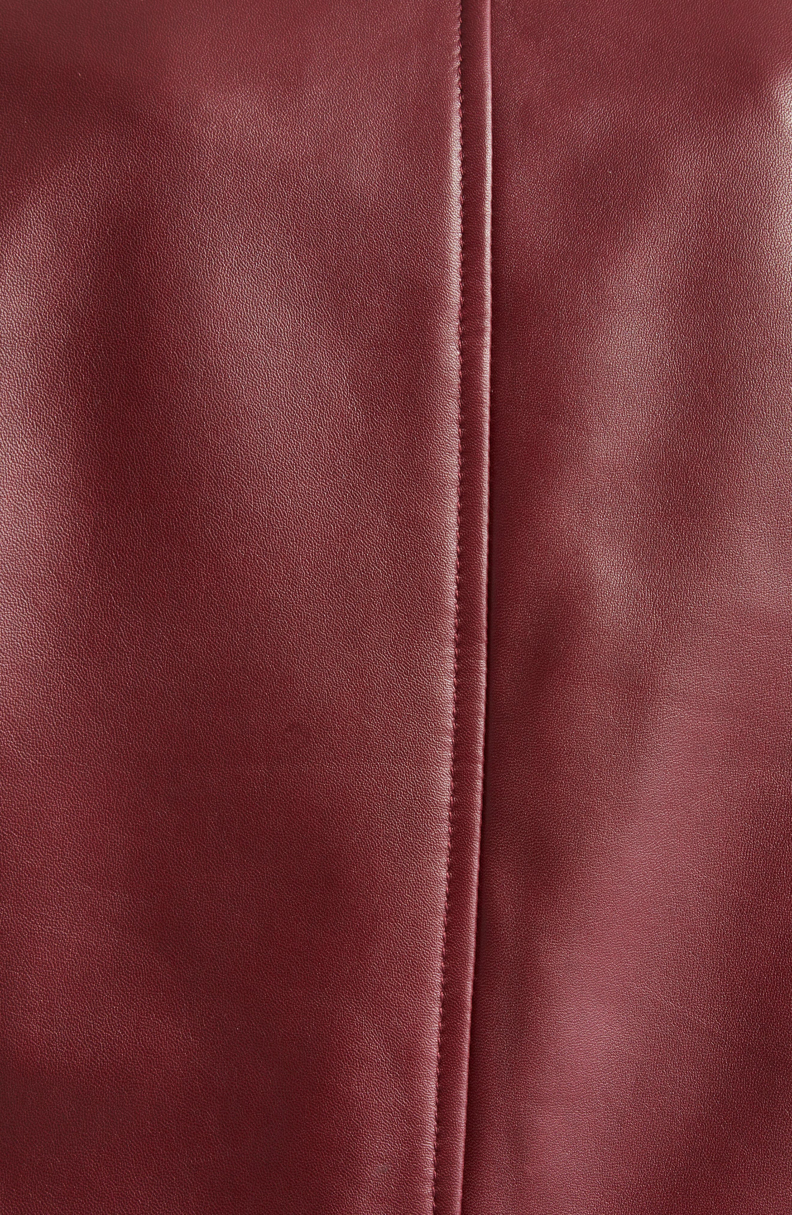 L'AGENCE Deidra Lambskin Leather Crop Jacket in Black Cherry at Nordstrom - 6