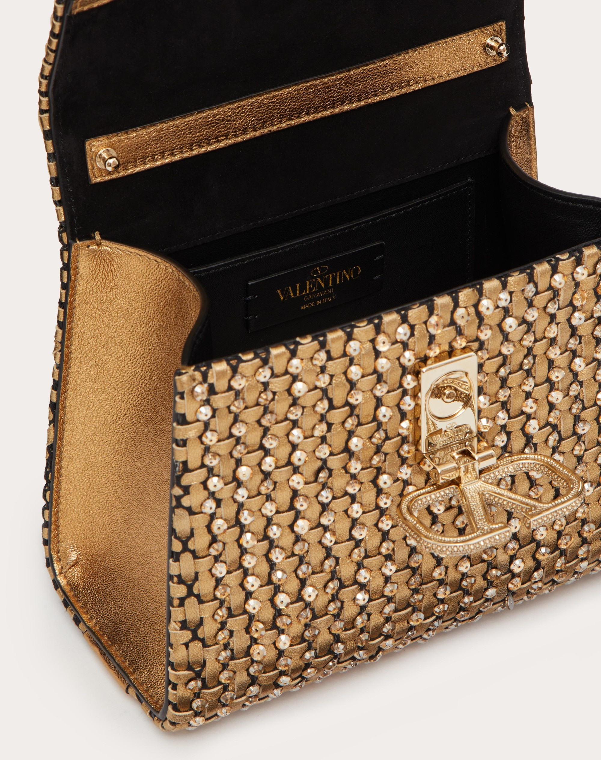 MINI VSLING HANDBAG IN WOVEN METALLIC NAPPA LEATHER - 6