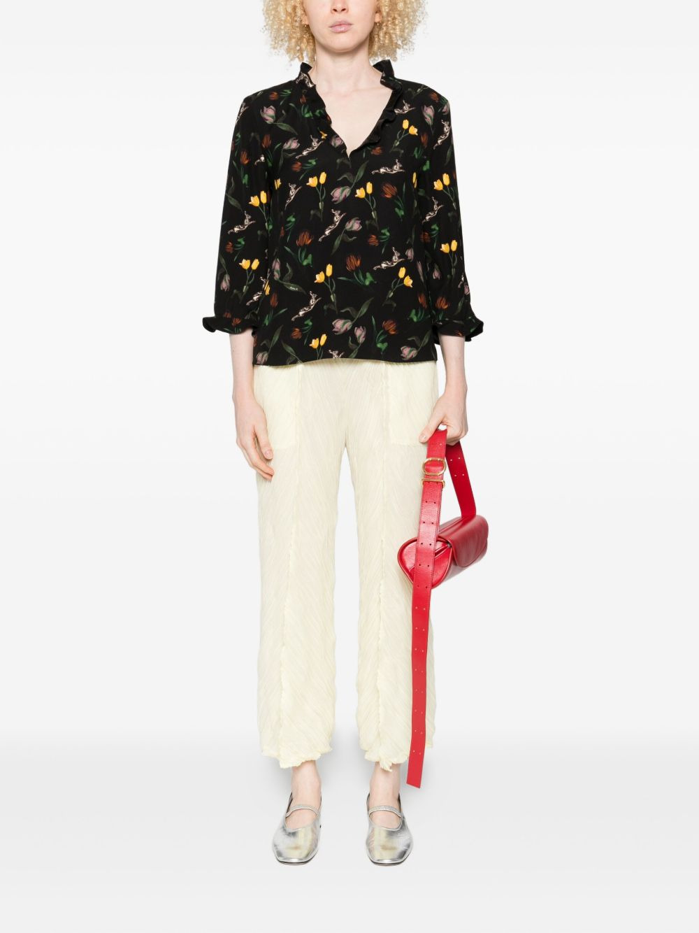 floral-print blouse - 2