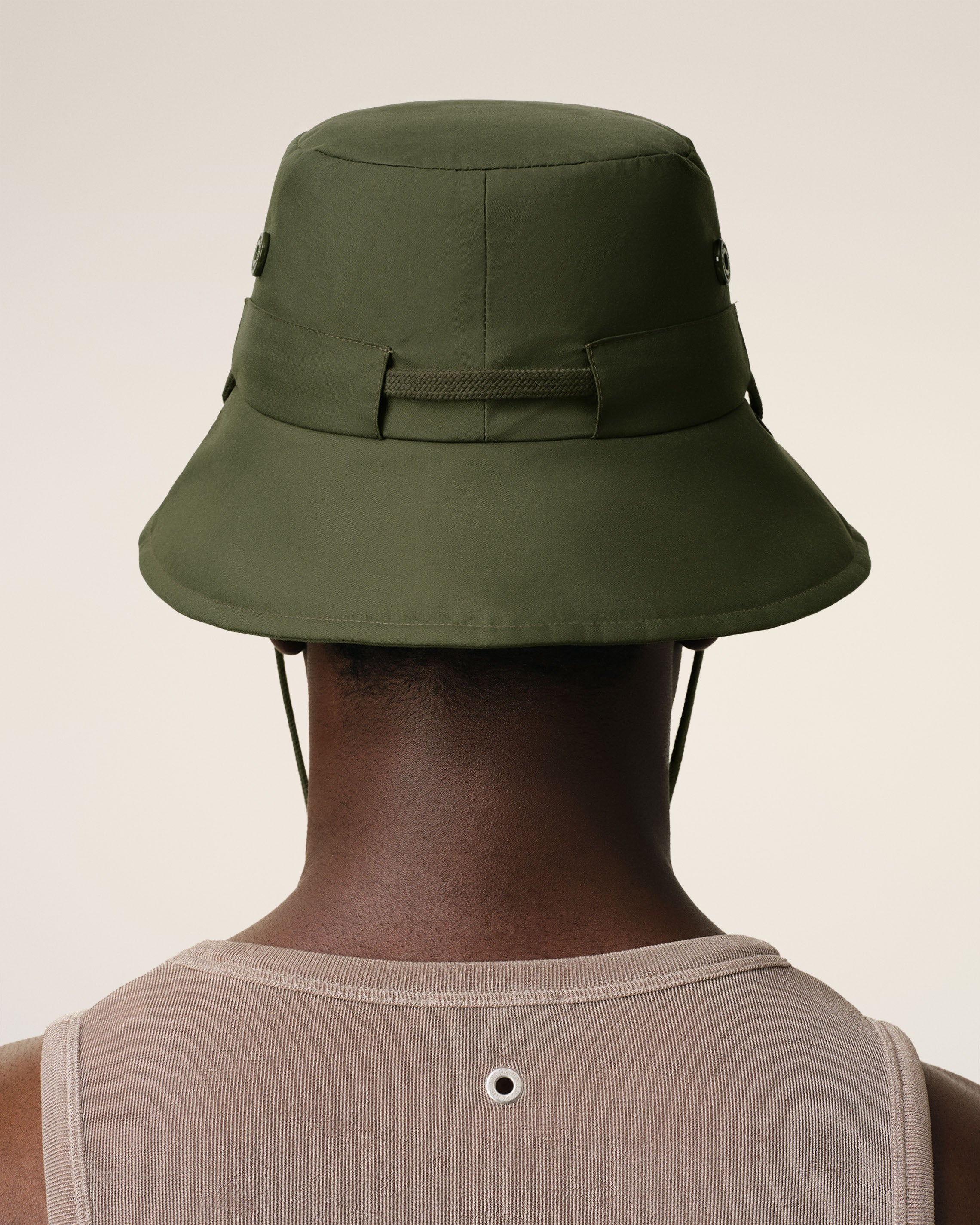 GREEN WATER-REPELLENT STRING BUCKET HAT - 6
