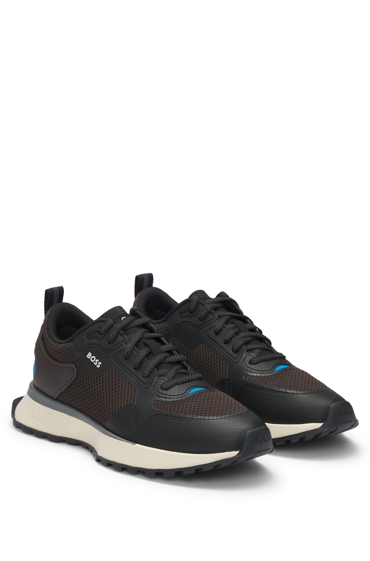 MIXED-MATERIAL TRAINERS WITH MESH DETAILS AND BRANDING - 2