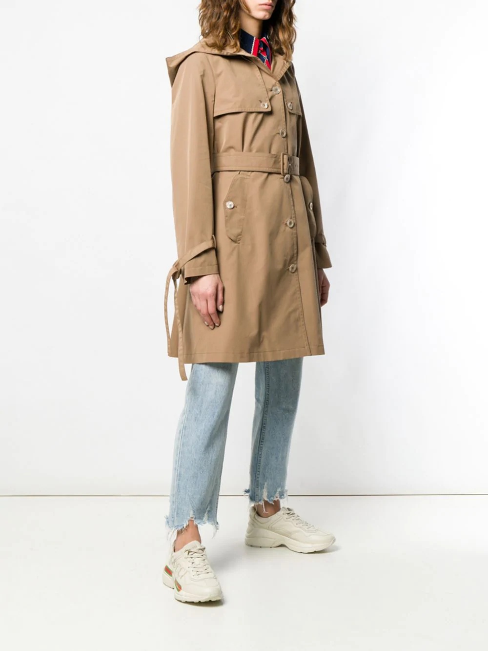 hooded trench coat - 3