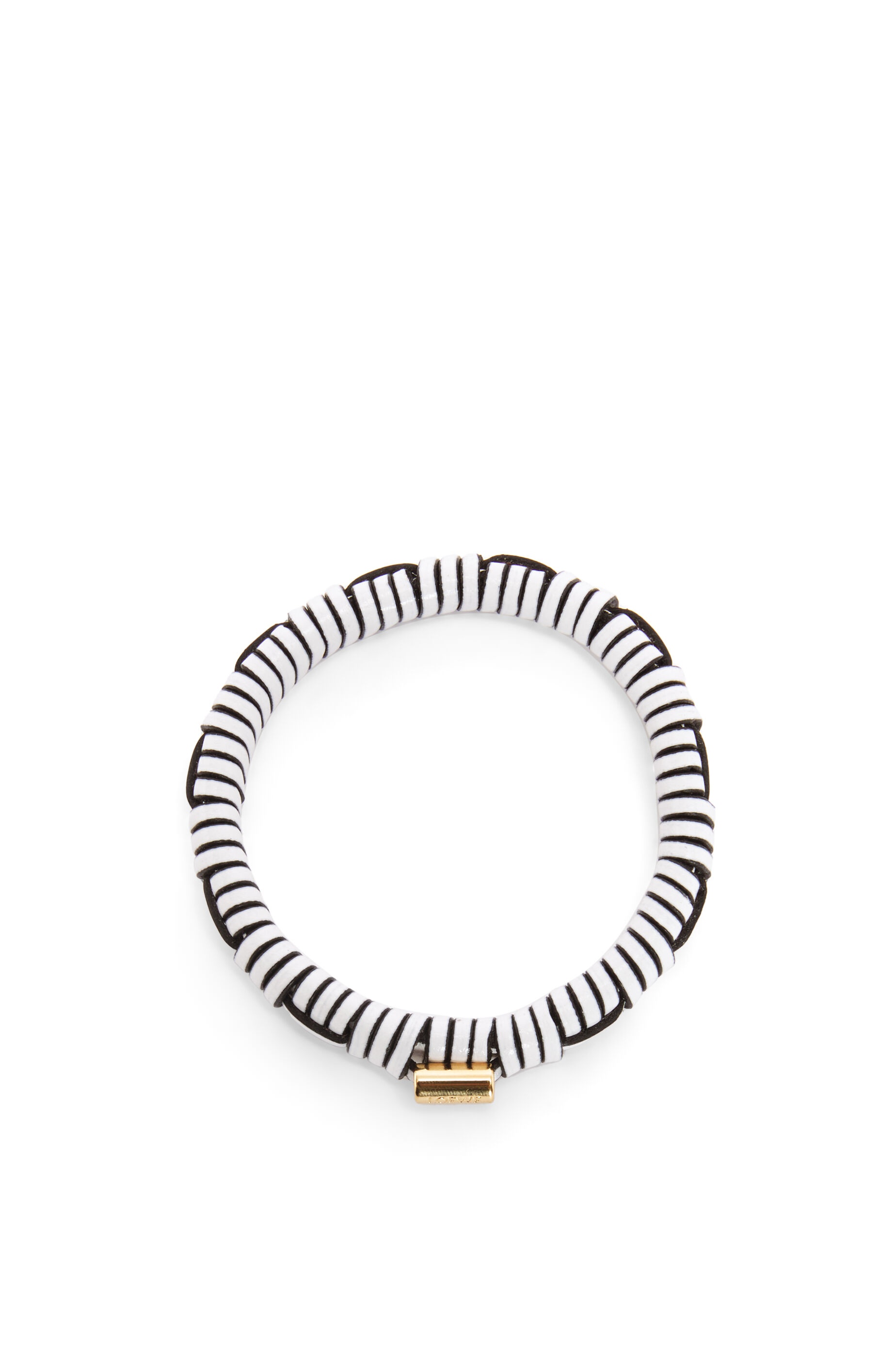 Woven bangle in brass and classic calfskin - 3