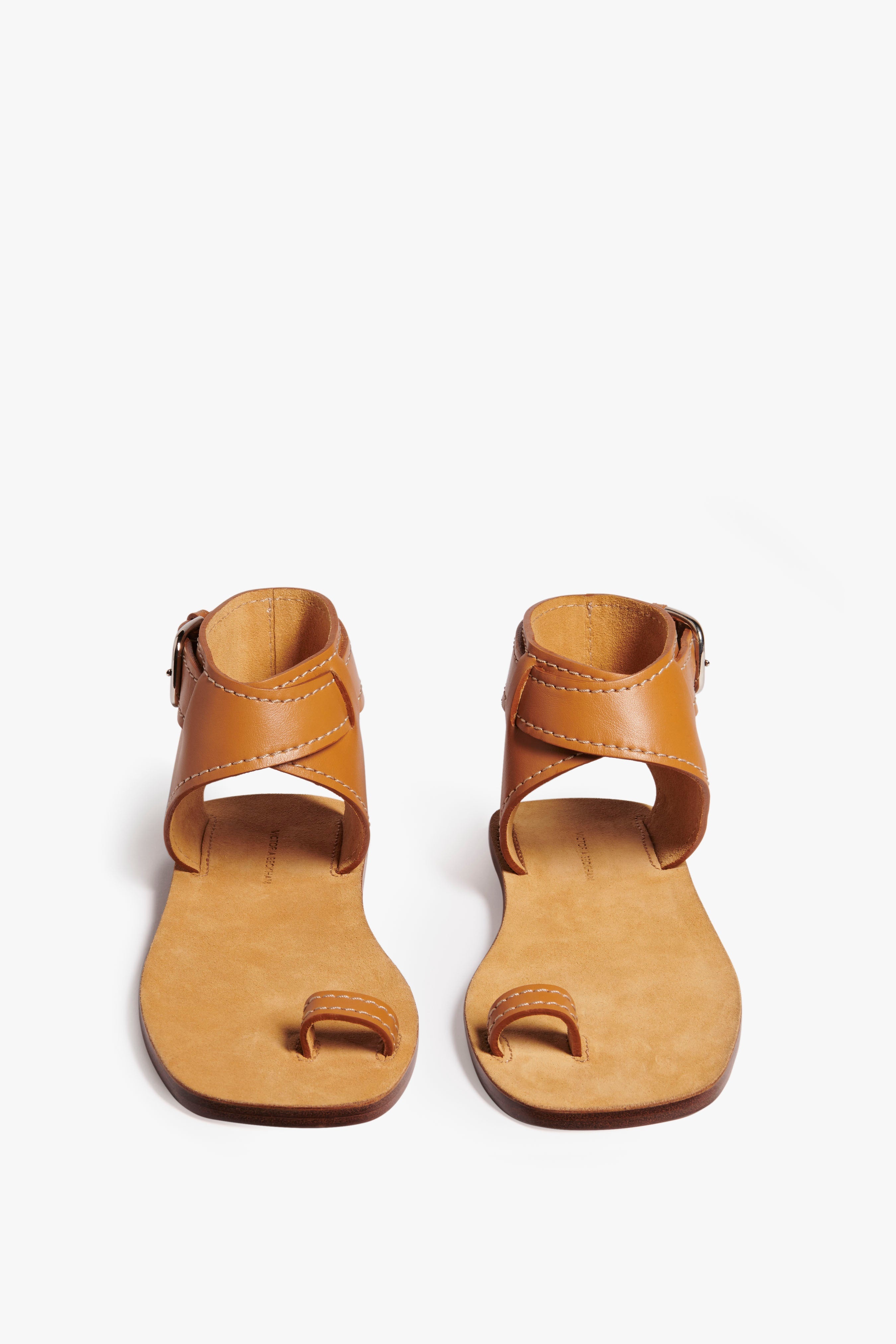 Annie Flat Sandal in Tan - 2