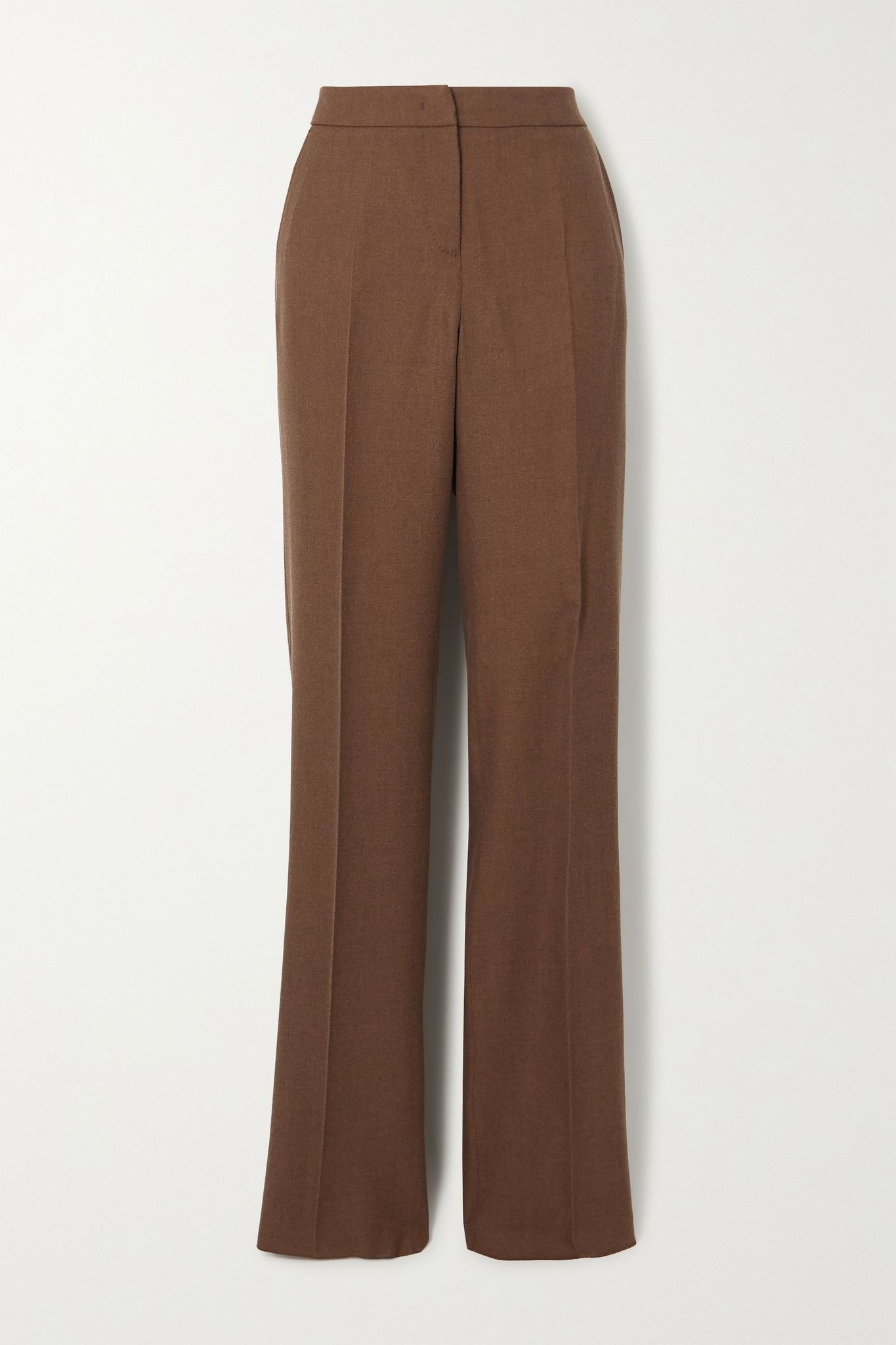 Bea camel hair and silk-blend straight-leg pants  - 1