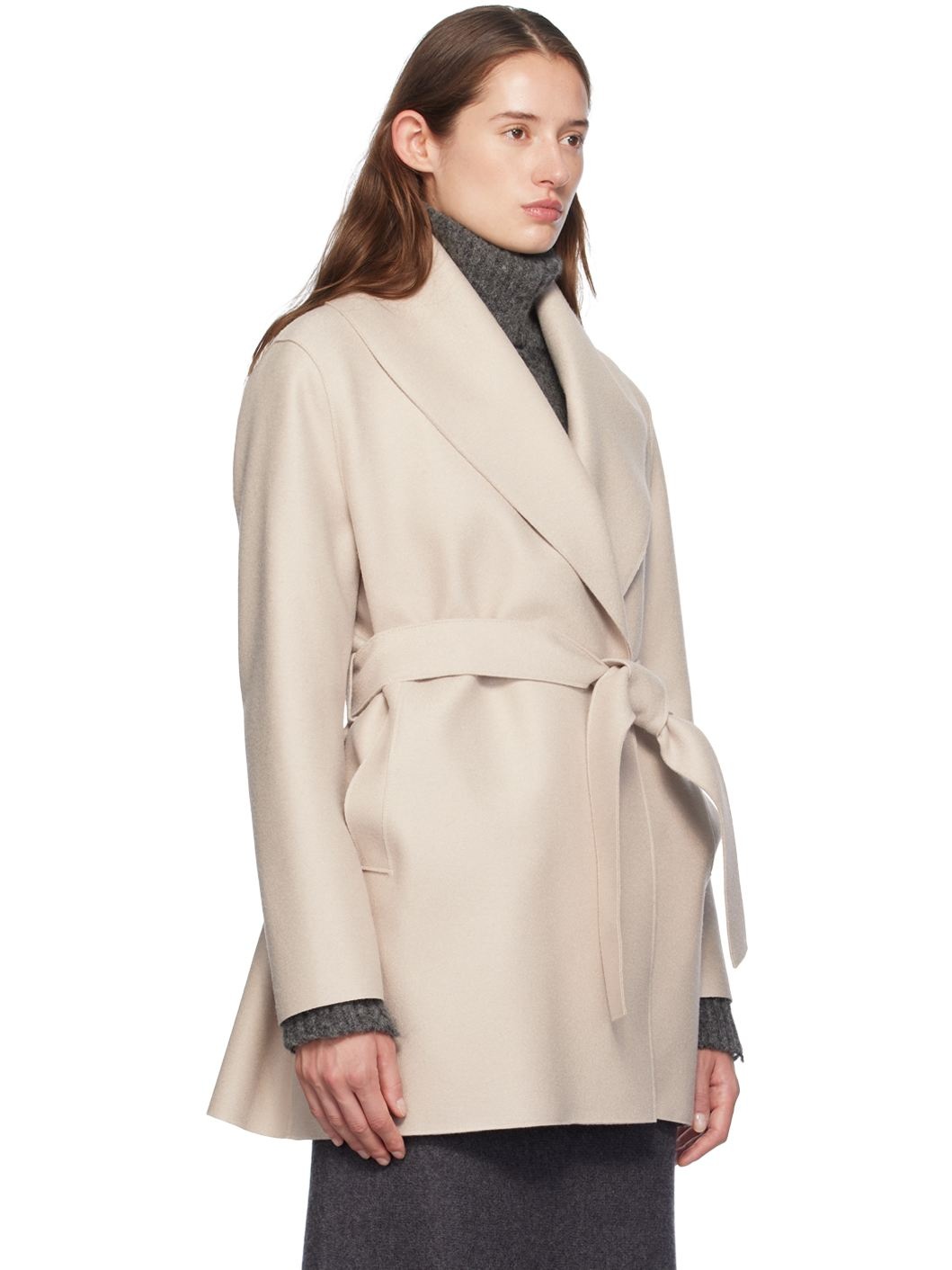 Off-White Shawl Belted Jacket - 2