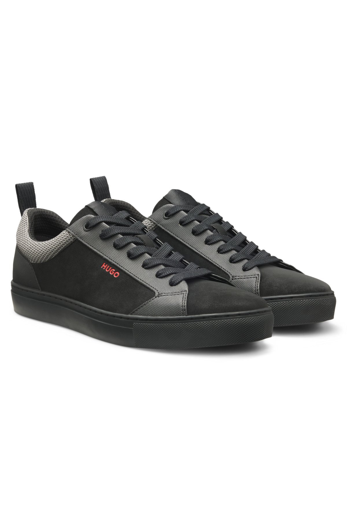 FAUX-NUBUCK TRAINERS WITH MESH COLLAR - 2