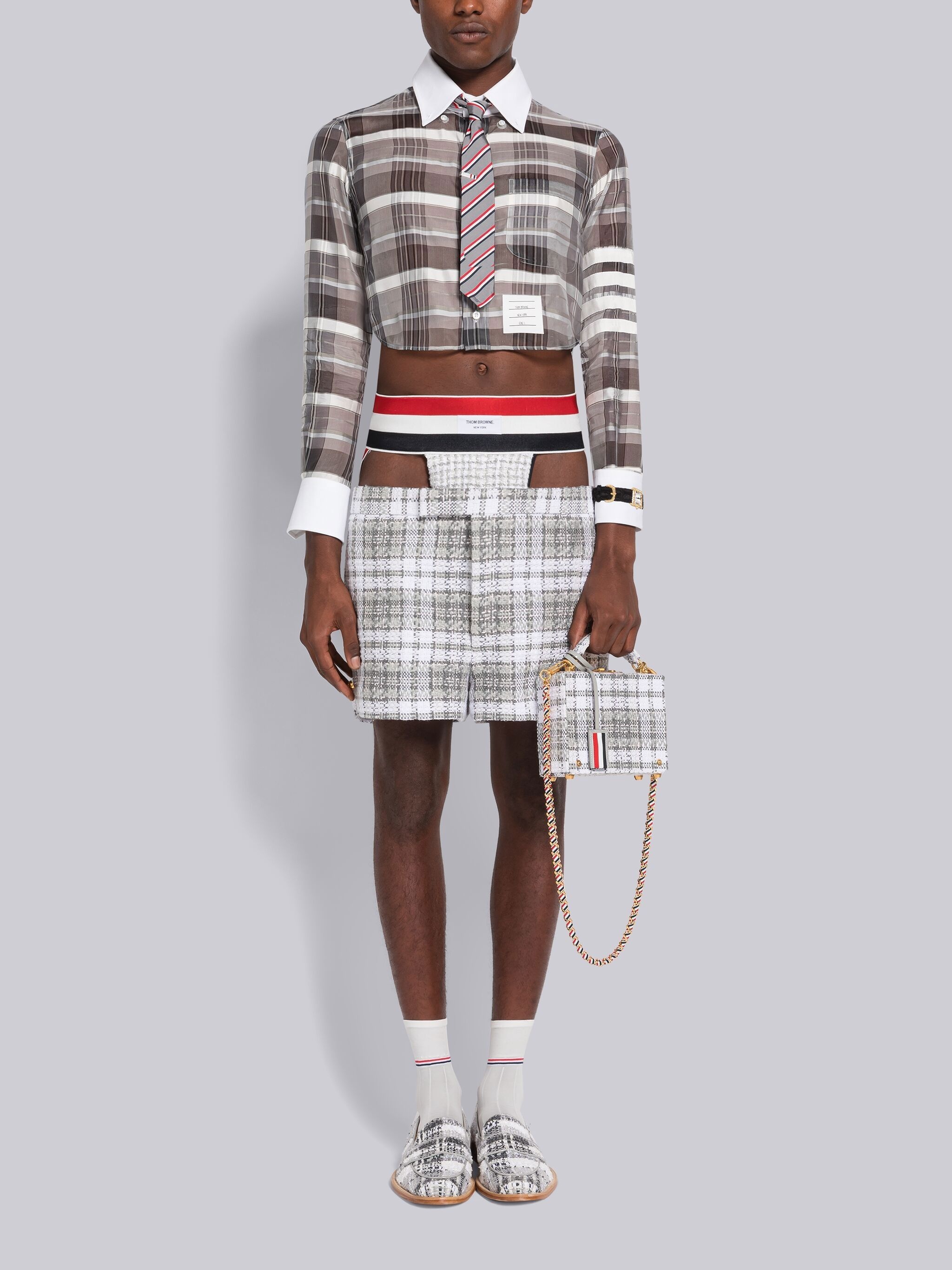 low-rise tweed shorts - 4