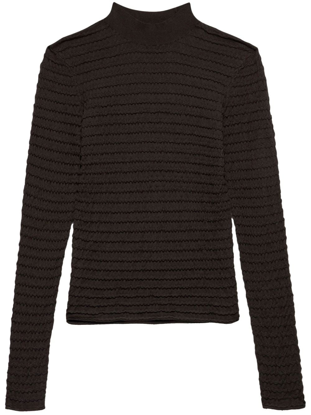 smocked mock-neck jumper - 1