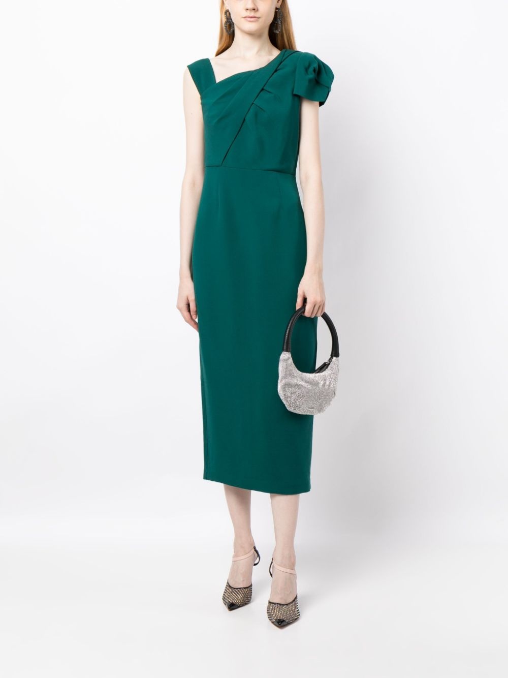 asymmetric sleeveless midi dress - 2