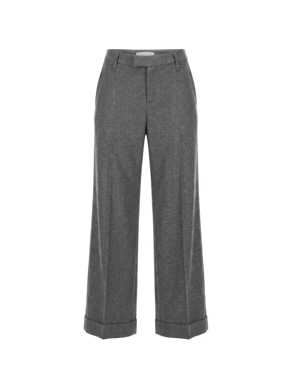 pressed-crease turn-up trousers - 1